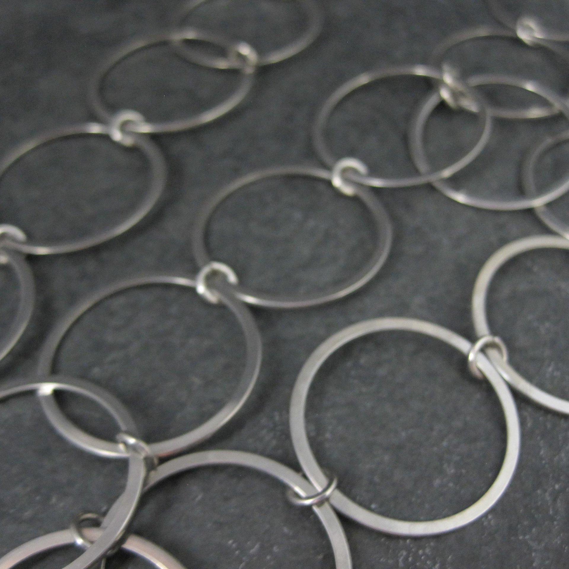 Opera Length Circle Chain Necklace Stainless Steel 50"