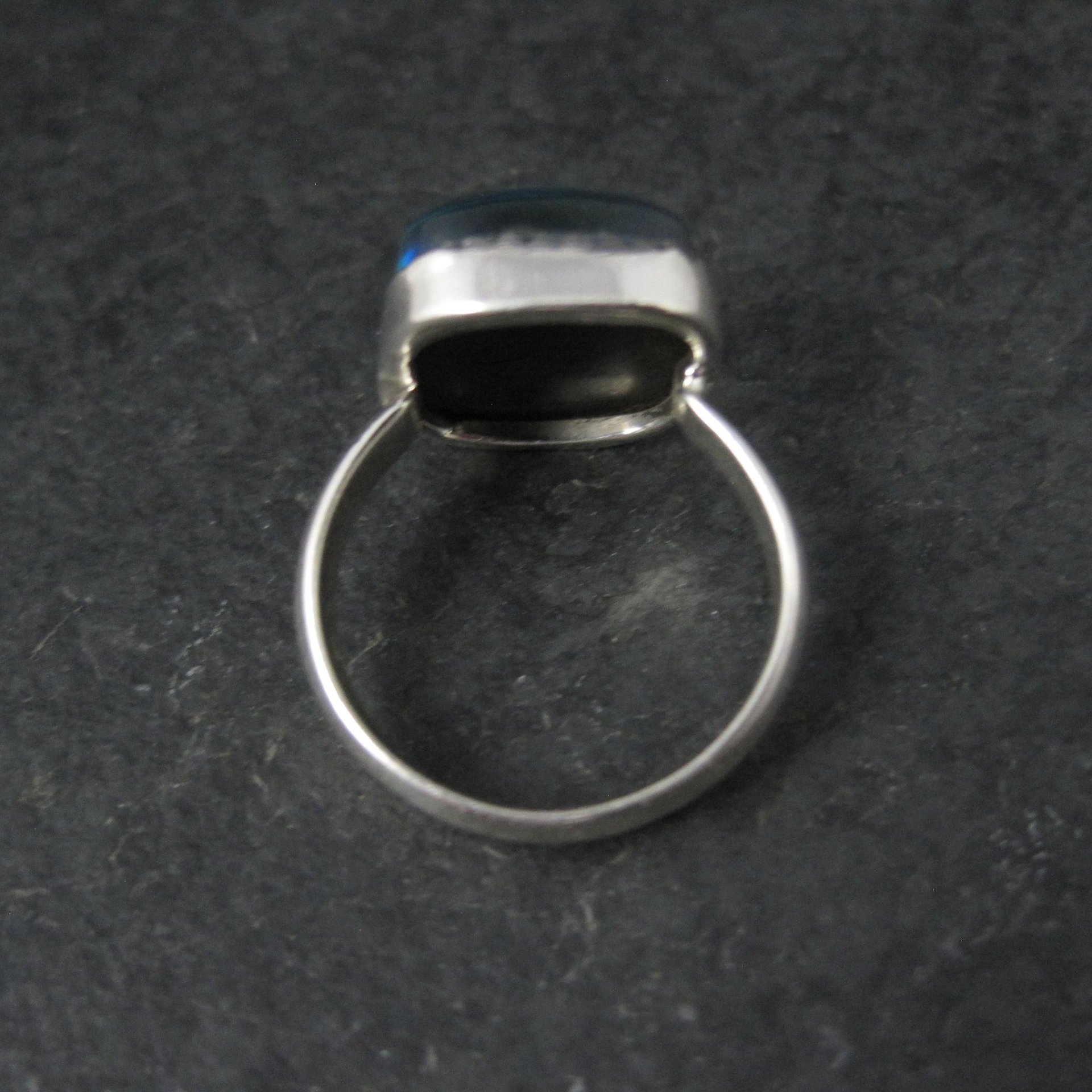 Art Glass Opal Ring Sterling Silver Size 7 Estate