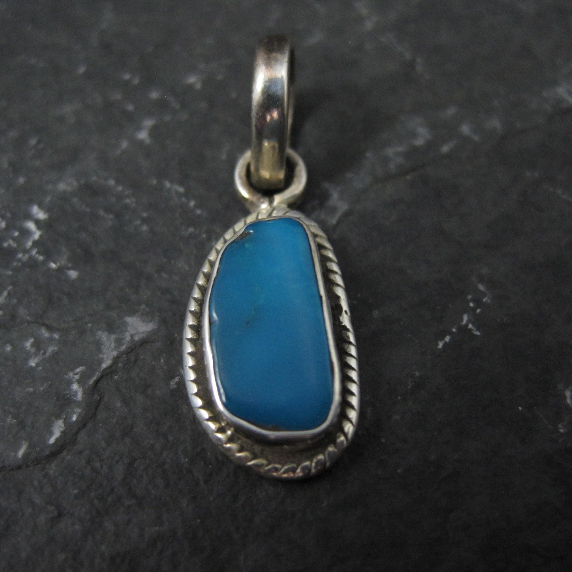 Small Sterling Silver Turquoise Pendant