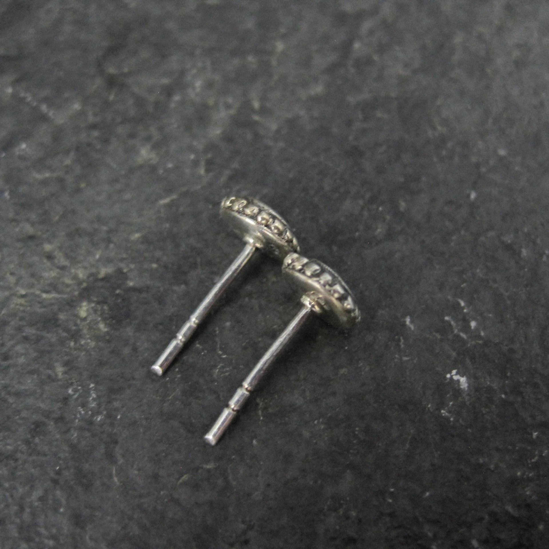 Vintage 6mm Sterling Silver Opal Stud Earrings