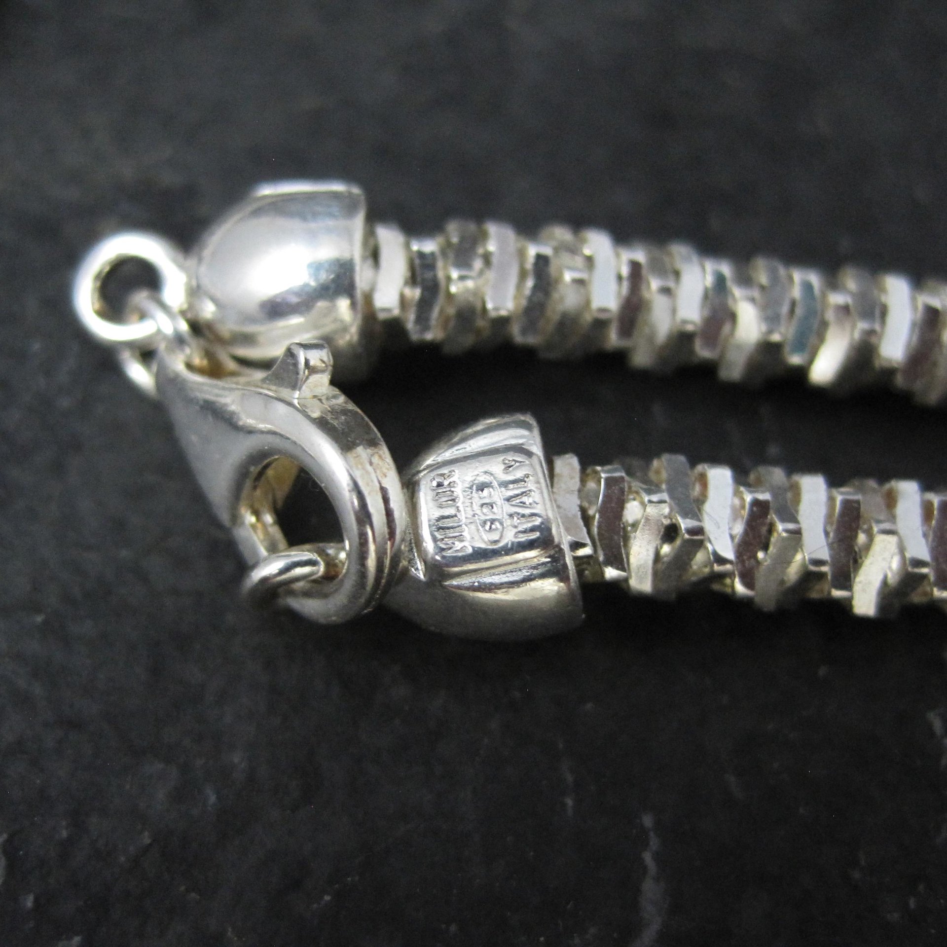Italian Sterling Silver Diamond Cut Chain Necklace 5mm wide, 28 Inches long