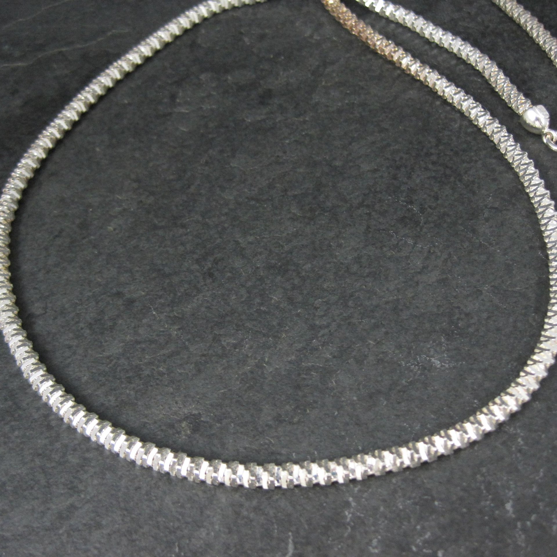Italian Sterling Silver Diamond Cut Chain Necklace 5mm wide, 28 Inches long