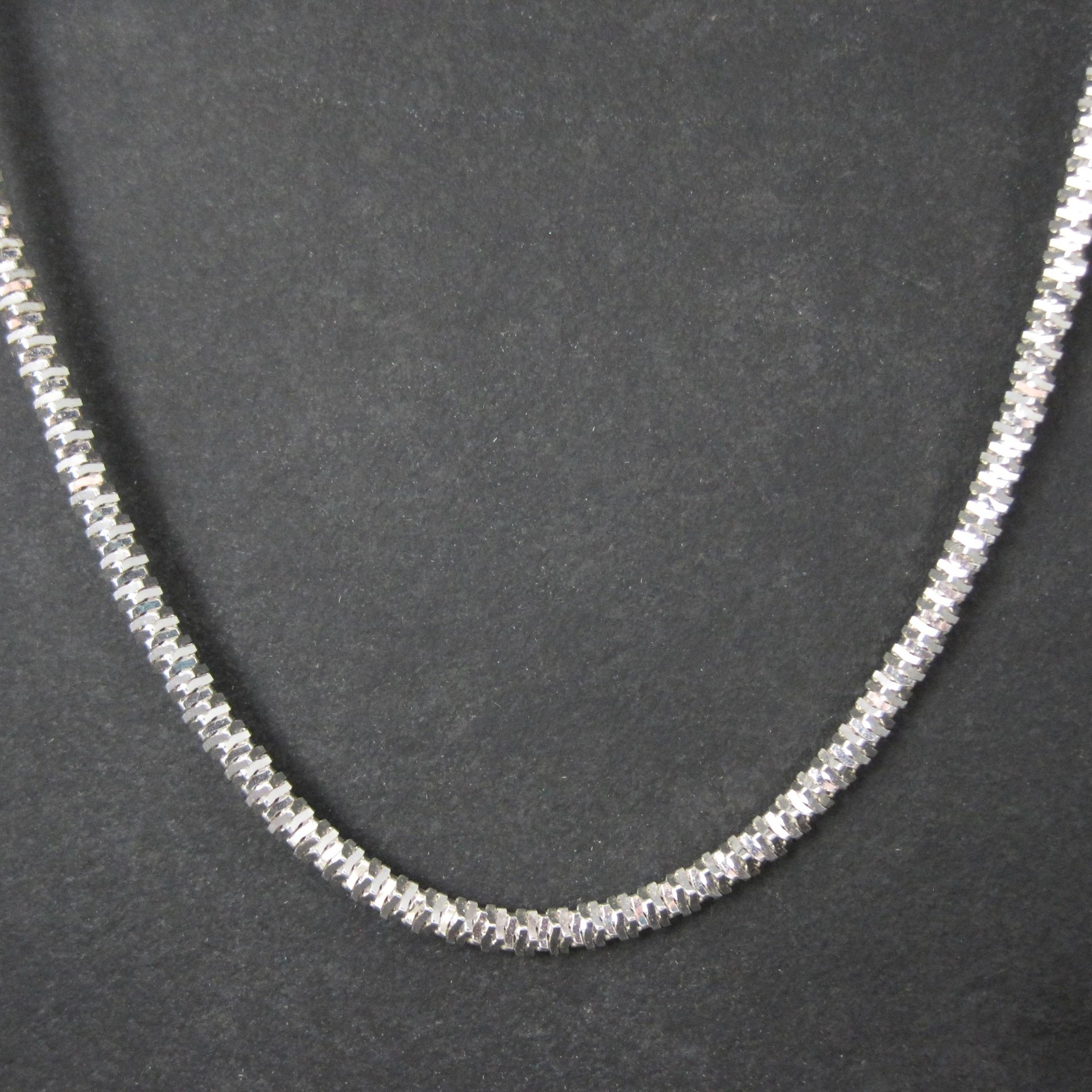 Italian Sterling Silver Diamond Cut Chain Necklace 5mm wide, 28 Inches long