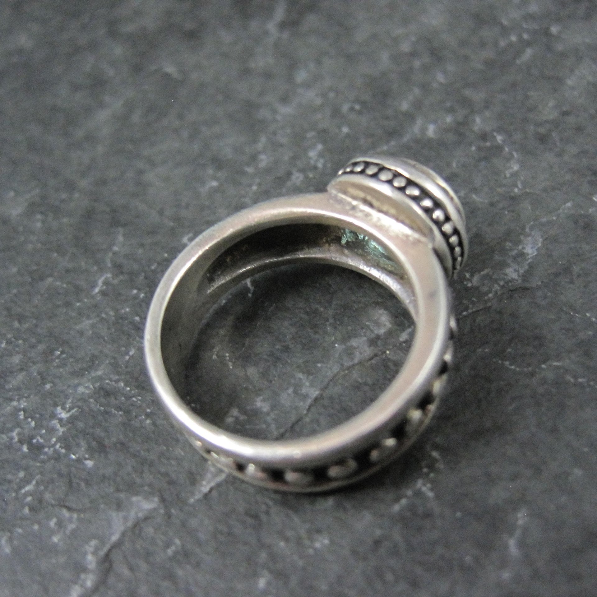Estate Sterling Blue Topaz Ring Size 4.5