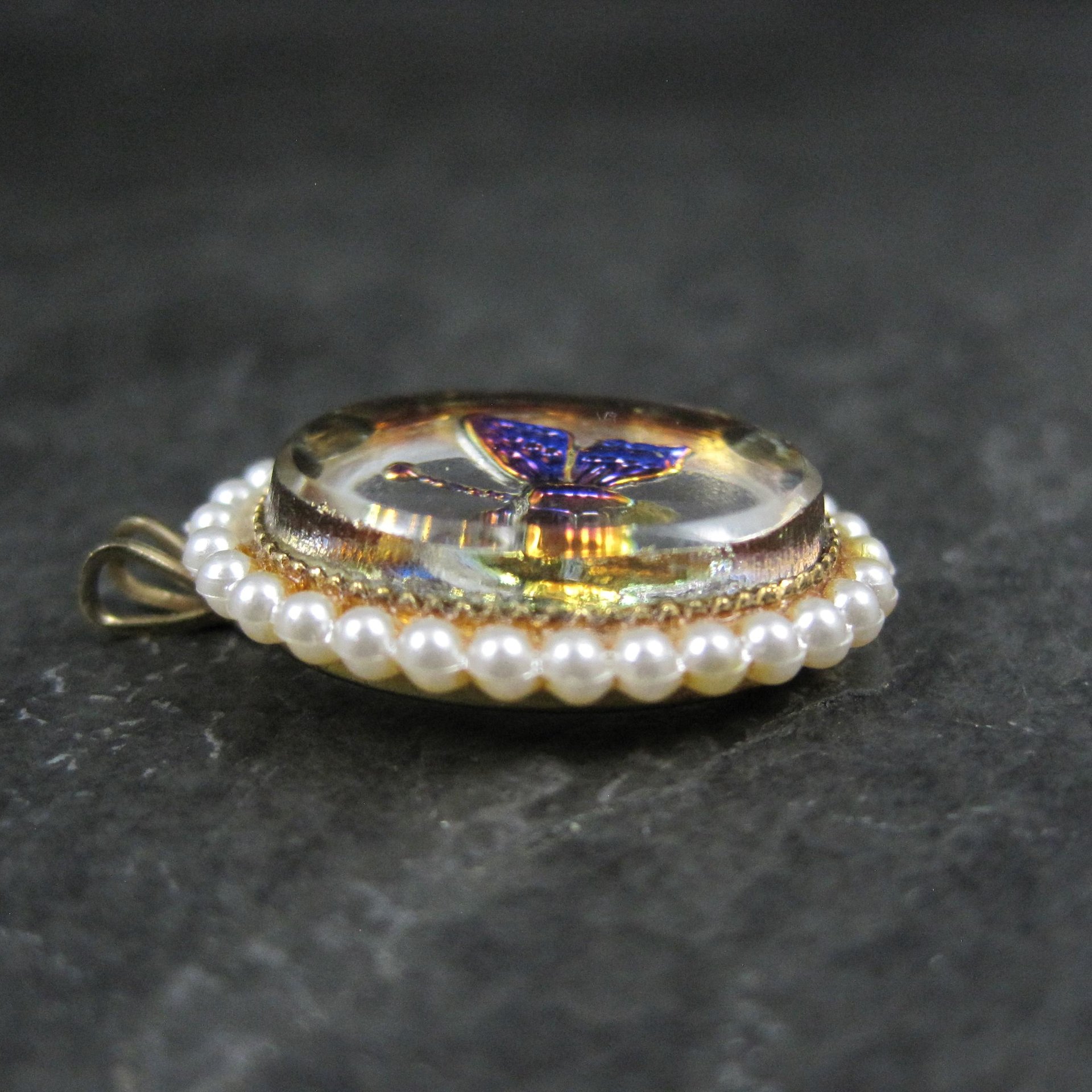 Vintage Foil Butterfly Pendant