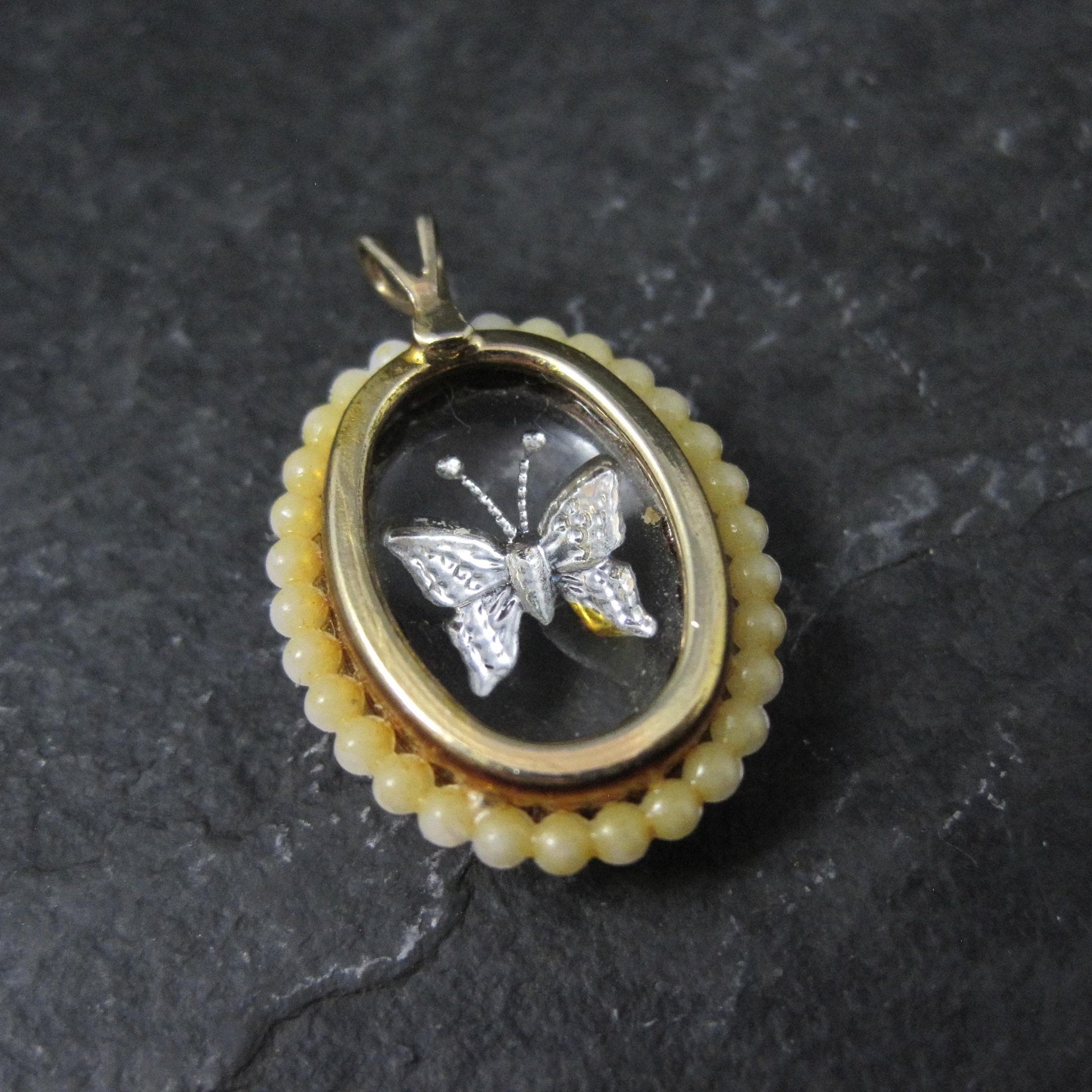 Vintage Foil Butterfly Pendant
