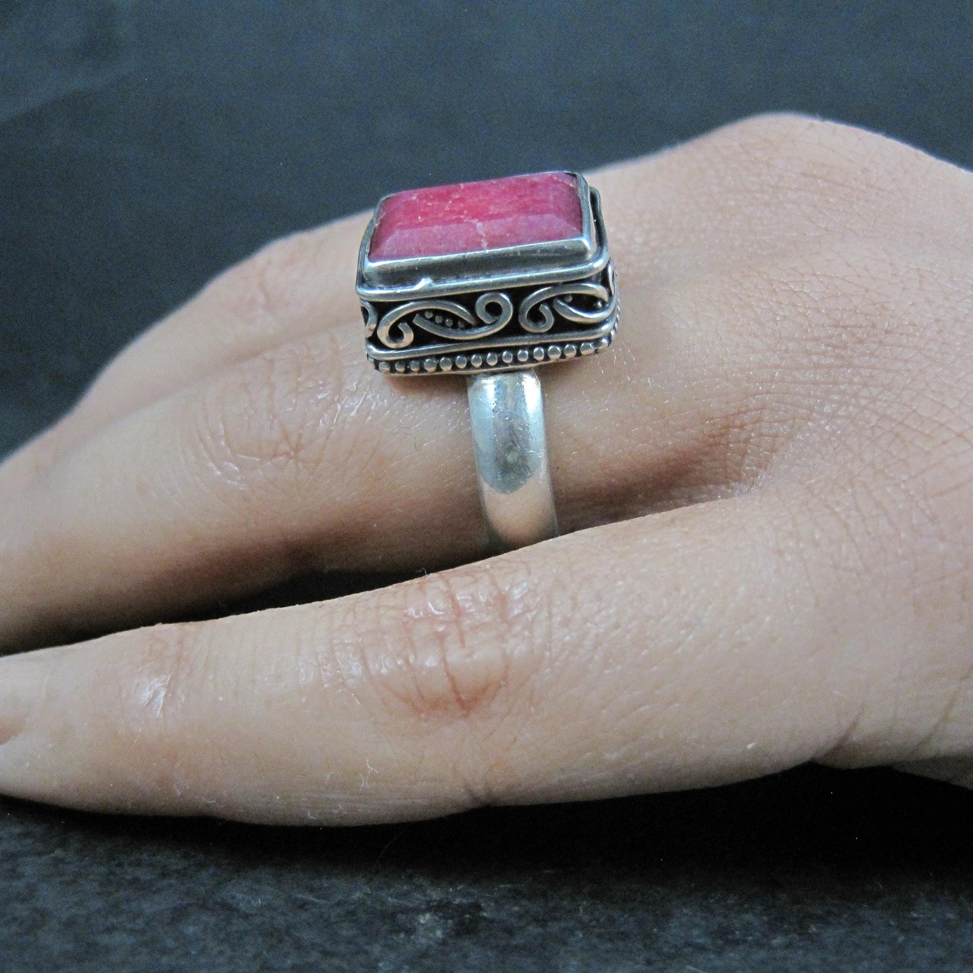 Ornate Ruby Ring Size 7