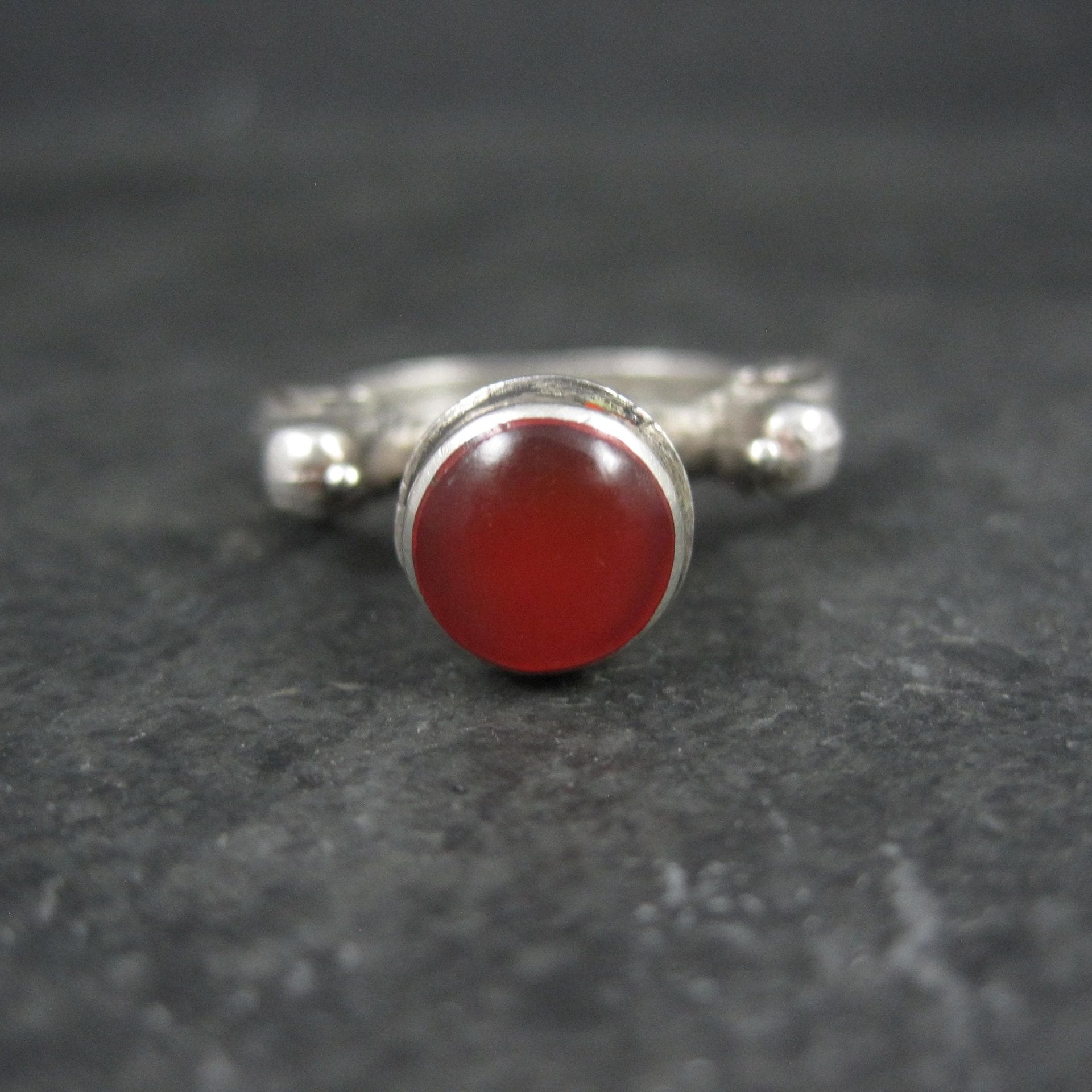 Vintage Carnelian Bird Ring Size 7 Unique Sterling Silver Jewelry