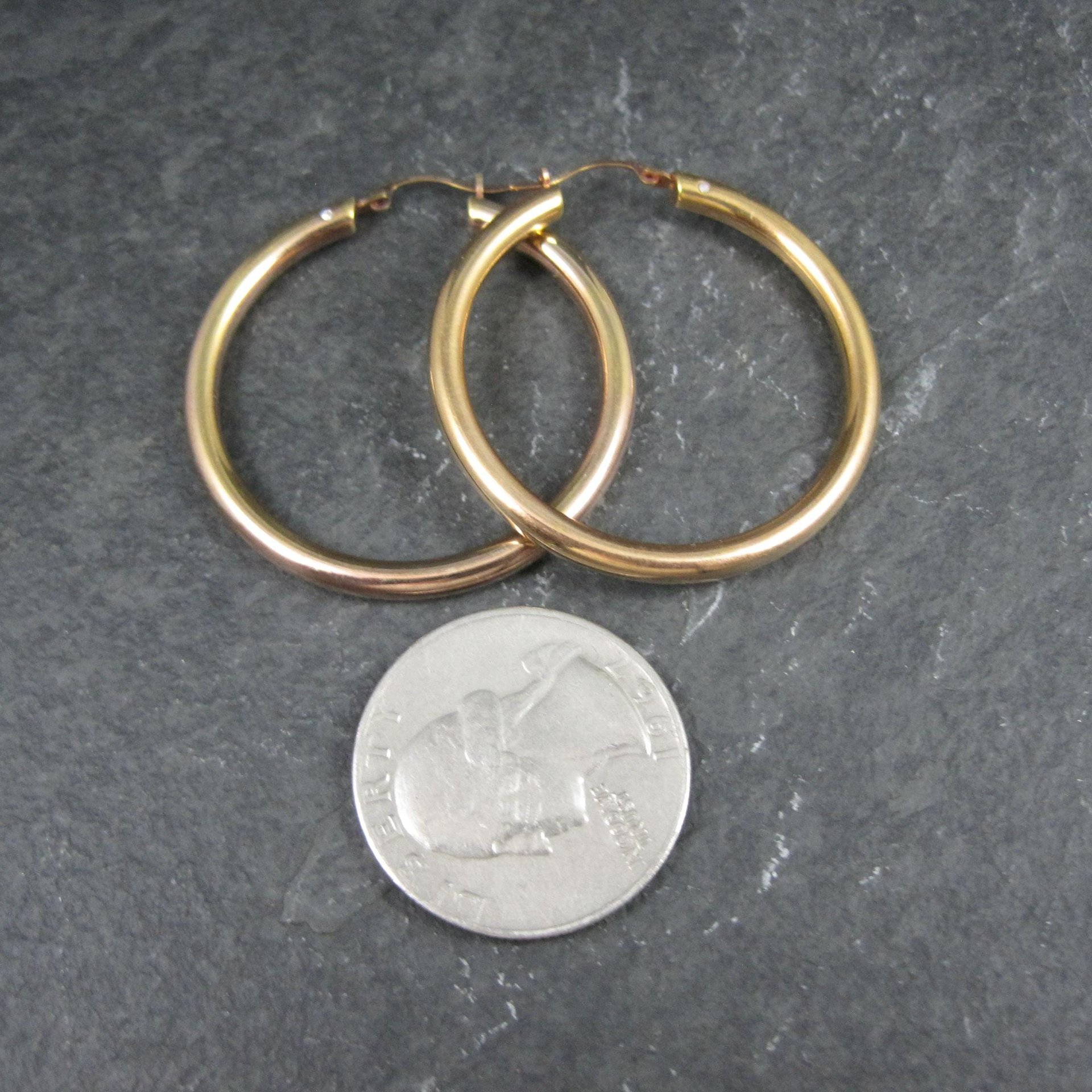 Estate 14K Gold Latchback Hoop Earrings