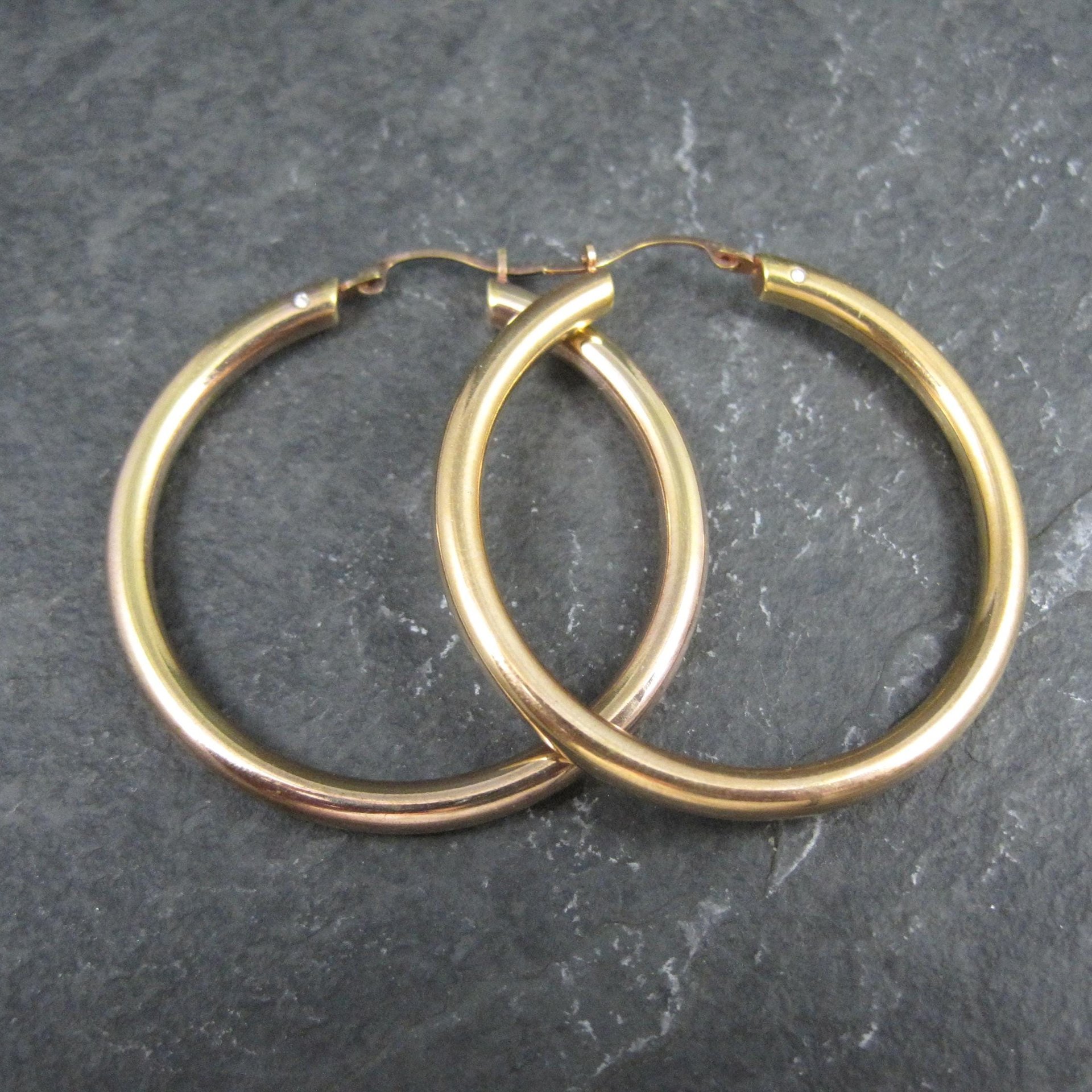 Estate 14K Gold Latchback Hoop Earrings