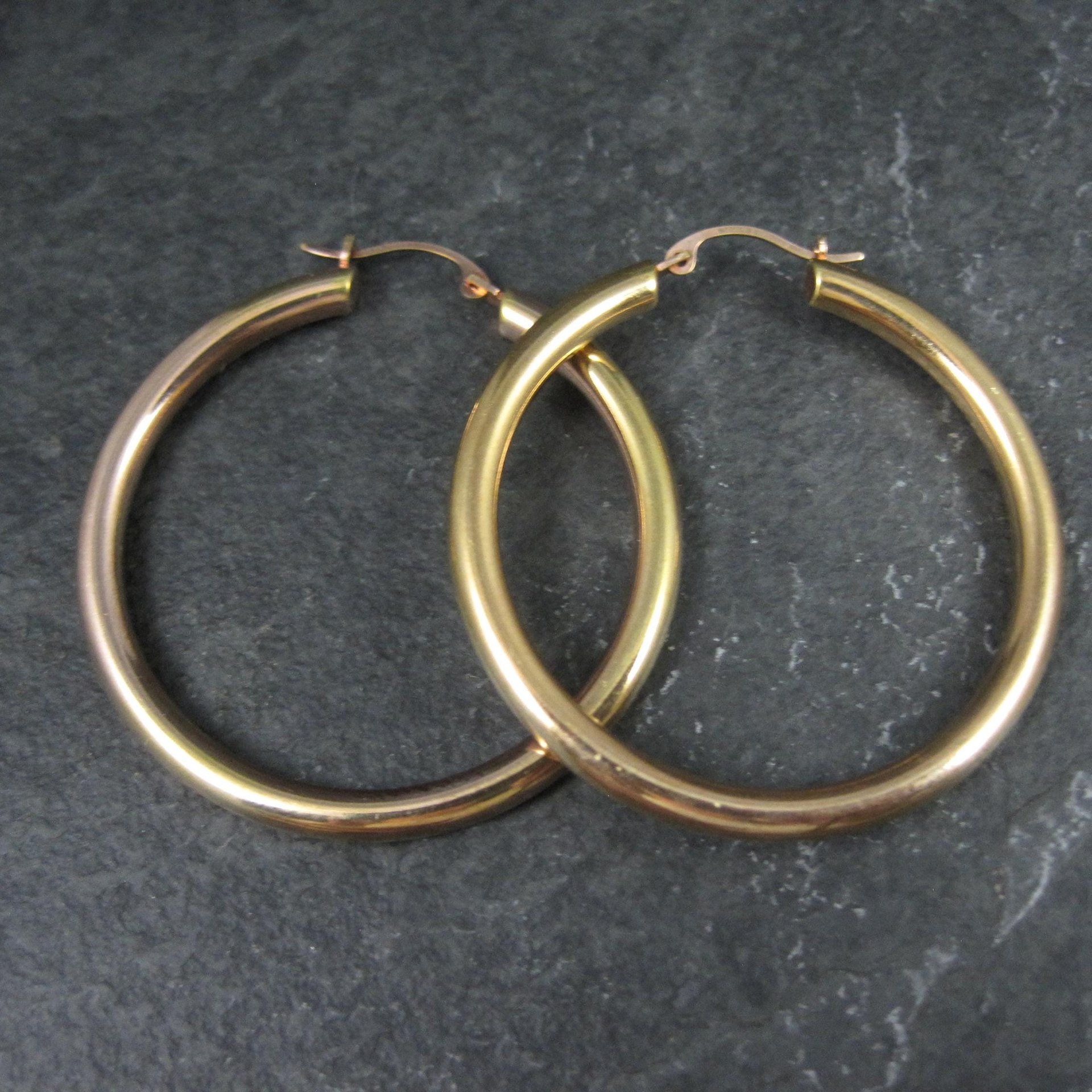 Estate 14K Gold Latchback Hoop Earrings