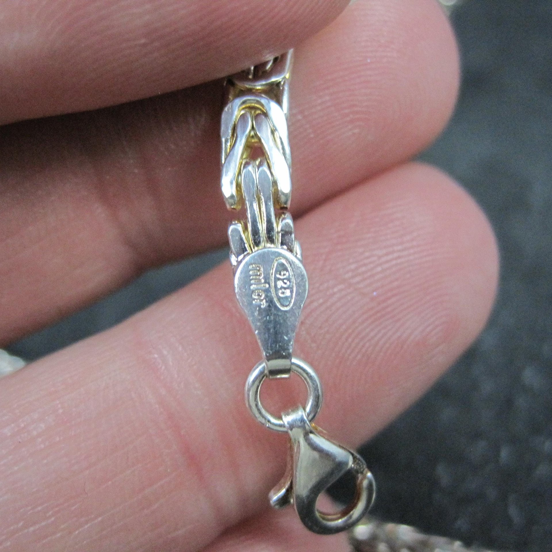 4mm Italian Flat Byzantine Chain Necklace 24 Inches Sterling Silver
