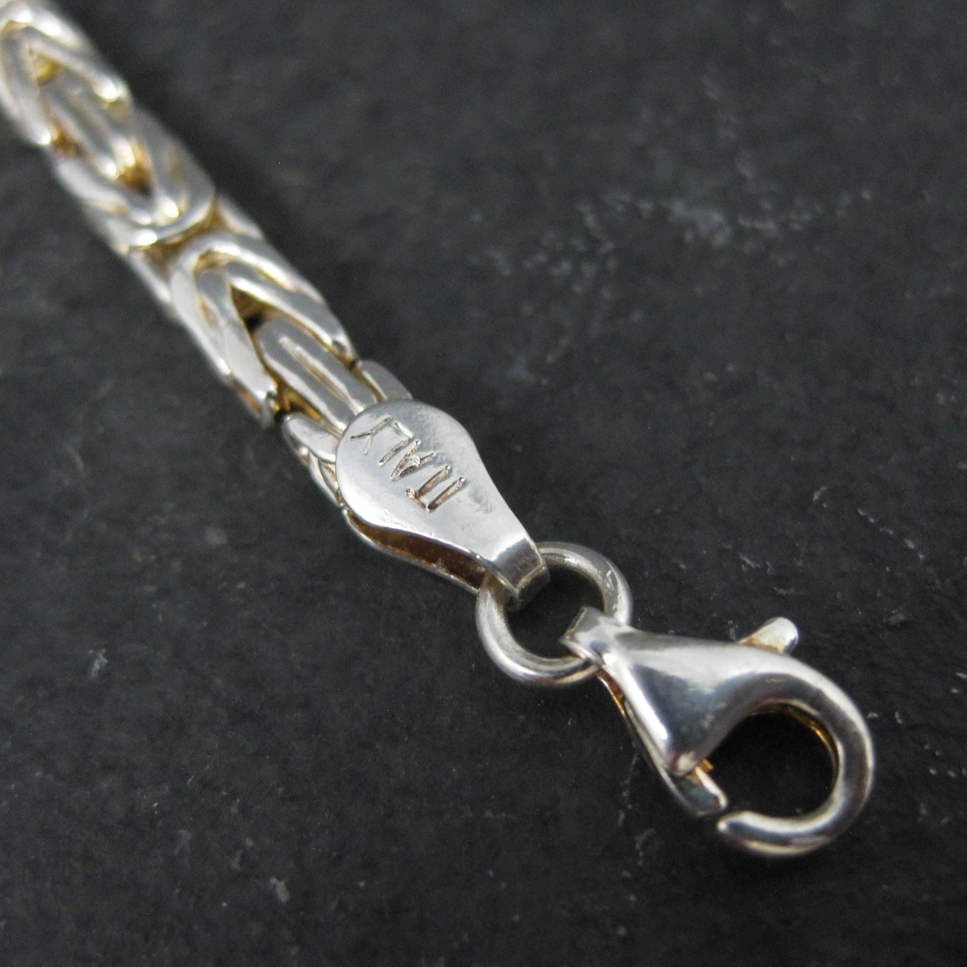 4mm Italian Flat Byzantine Chain Necklace 24 Inches Sterling Silver