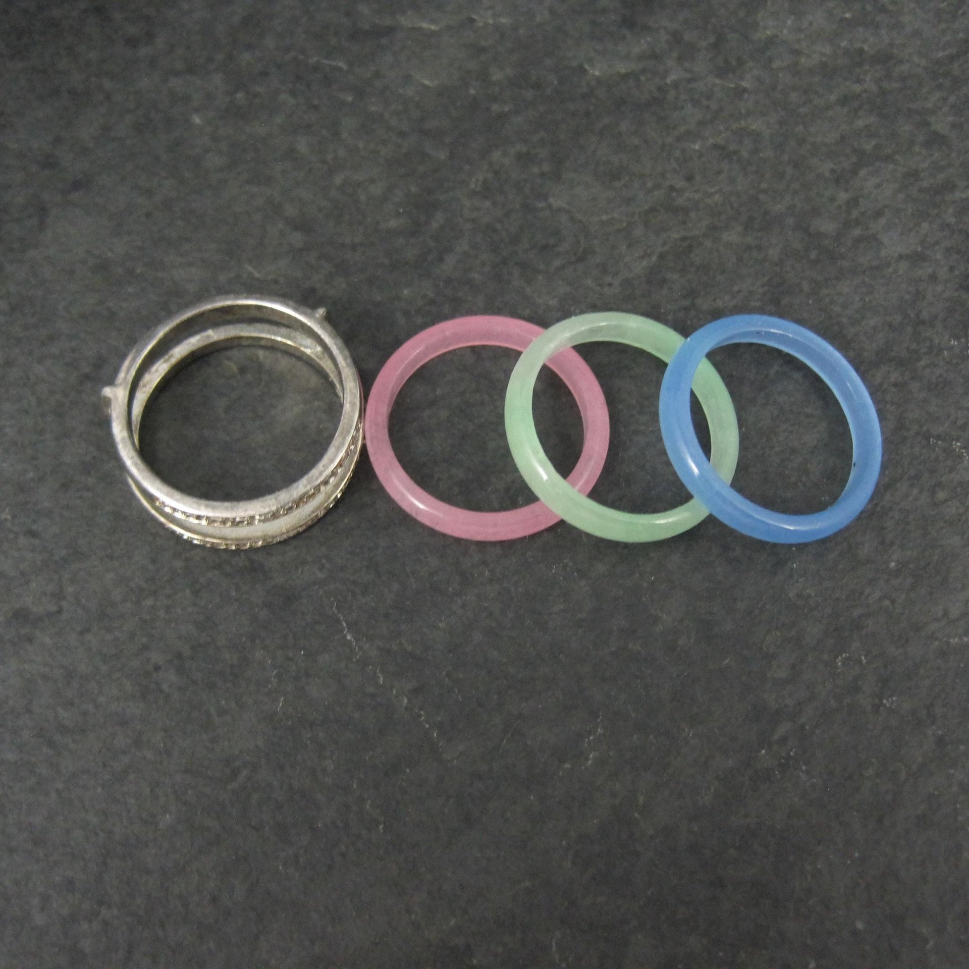 Interchangeable Band Ring Sterling Silver Size 7