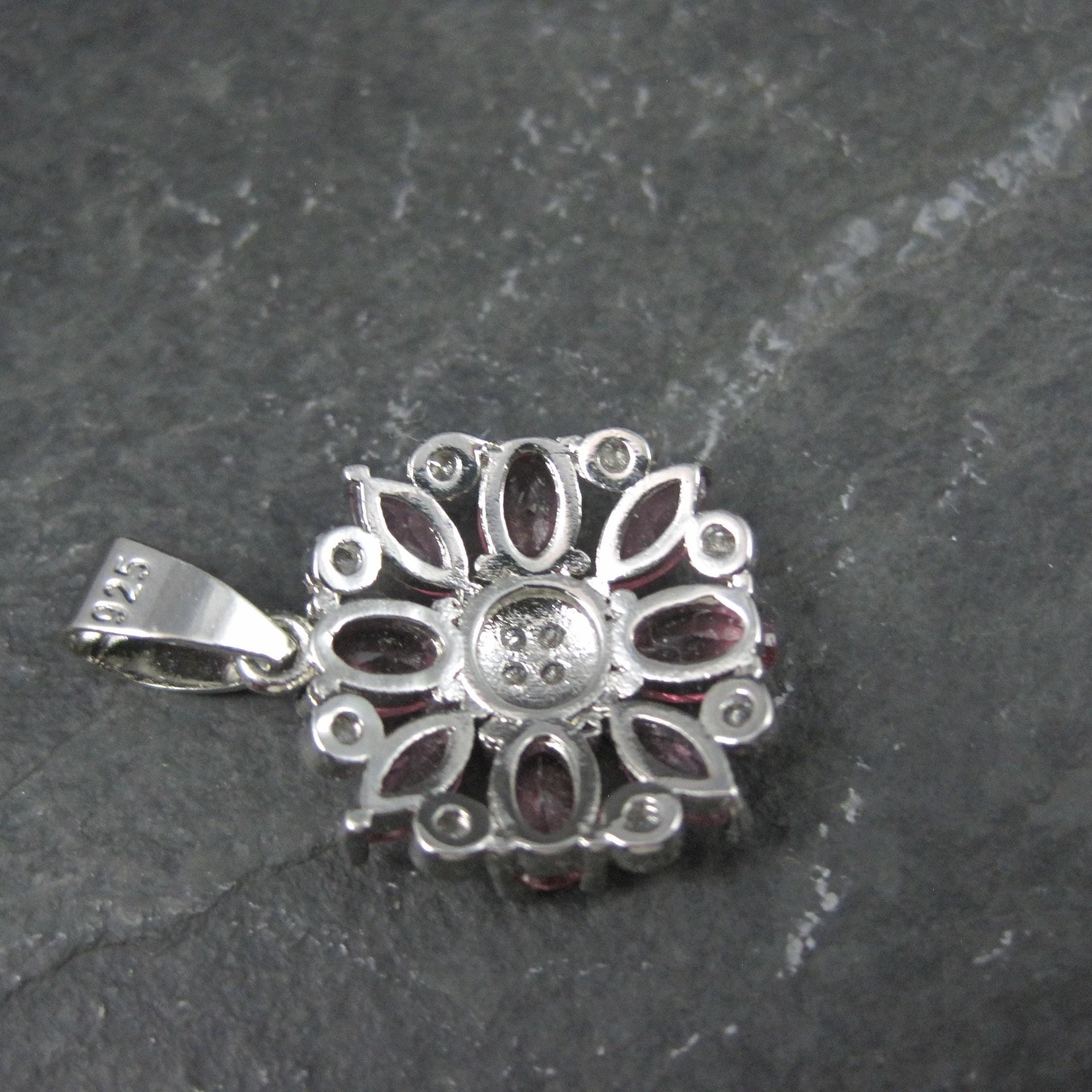 Sterling Silver Pink Flower Pendant