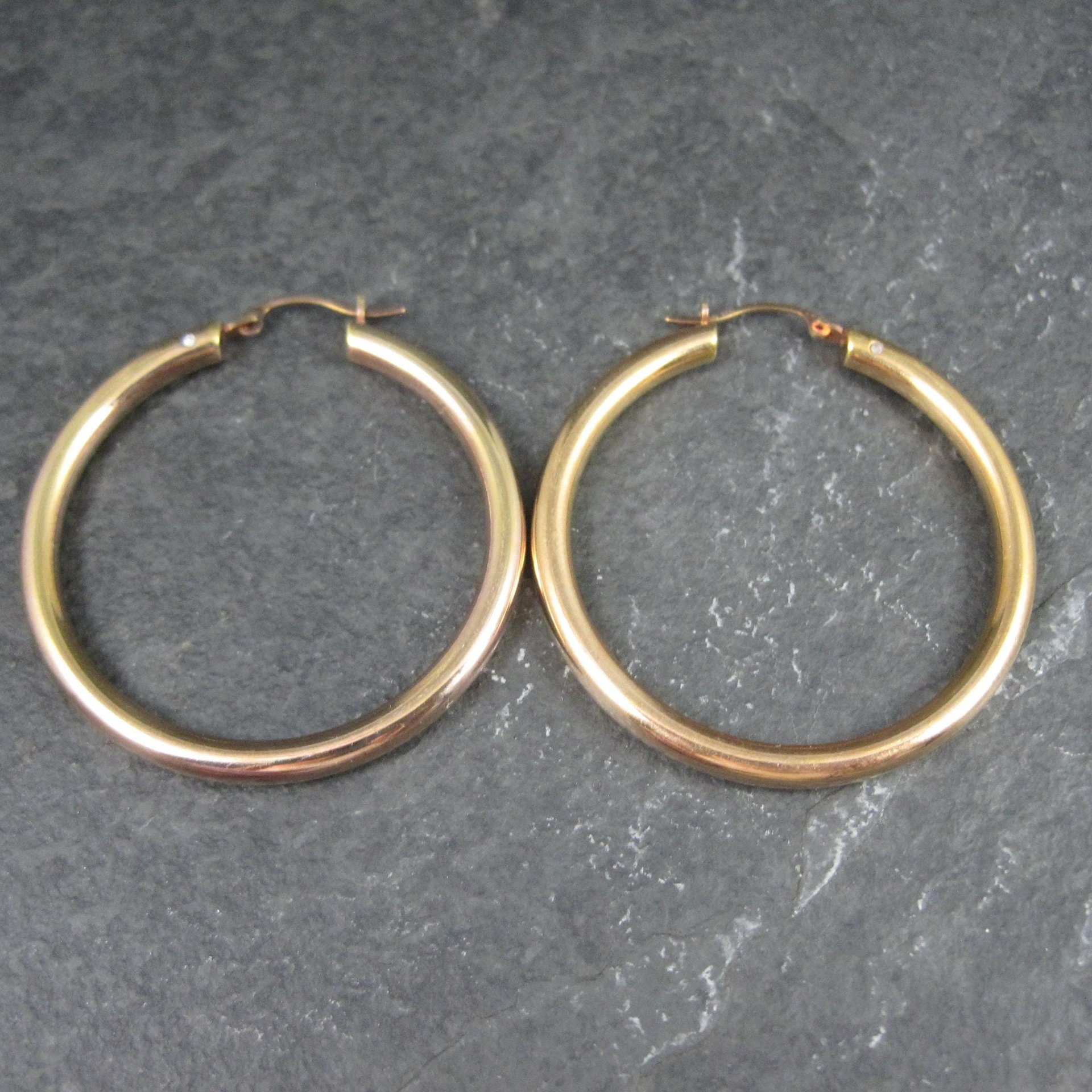 Estate 14K Gold Latchback Hoop Earrings