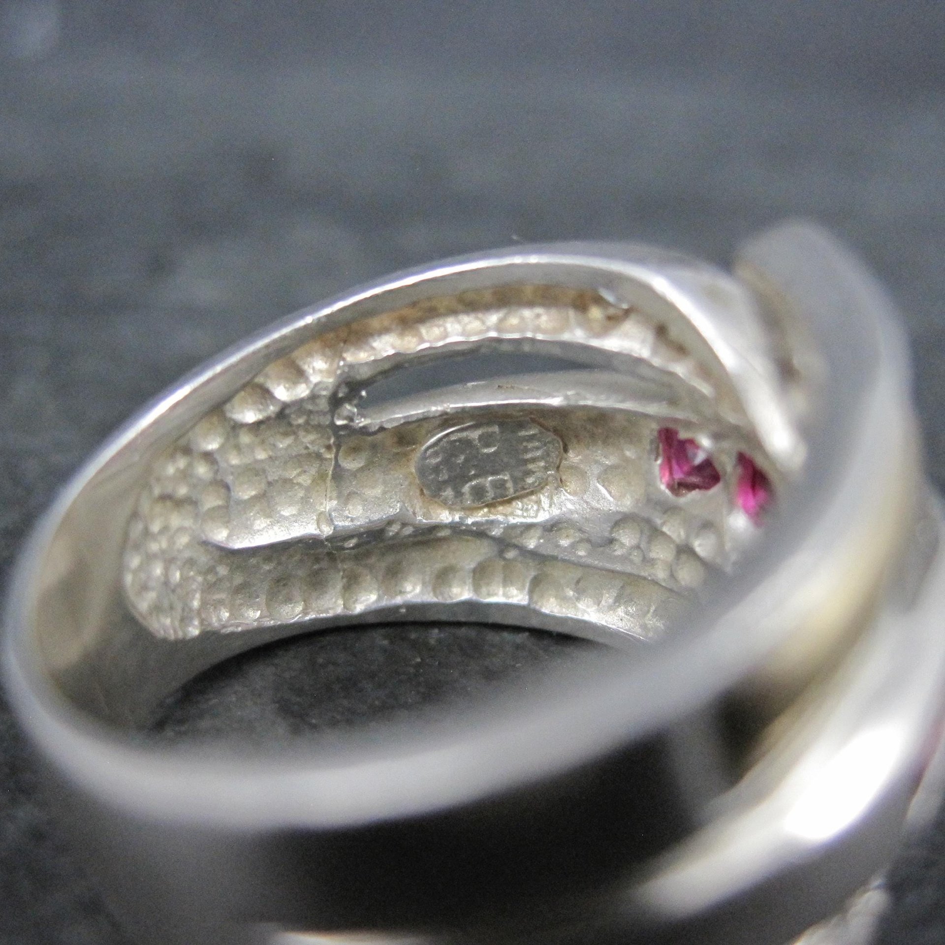 Vintage Ruby Ring Sterling Silver and 18K Yellow Gold Size 8