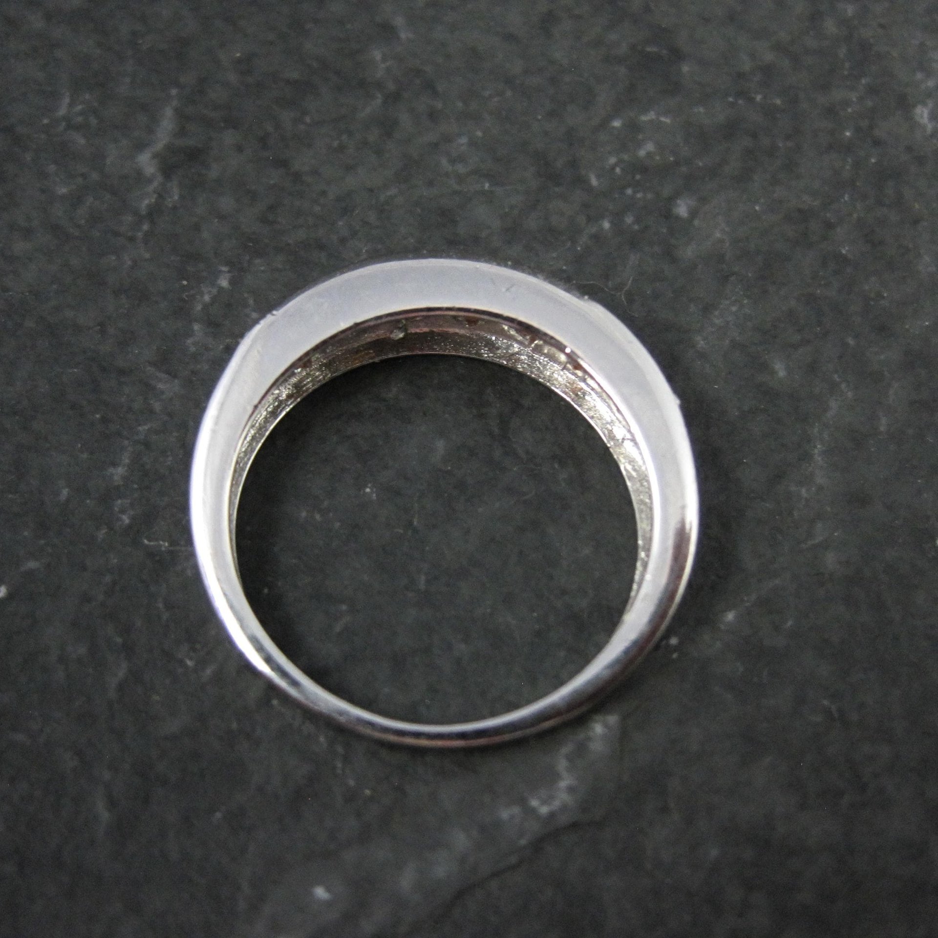 Sterling Silver Orange Garnet Band Ring Size 7