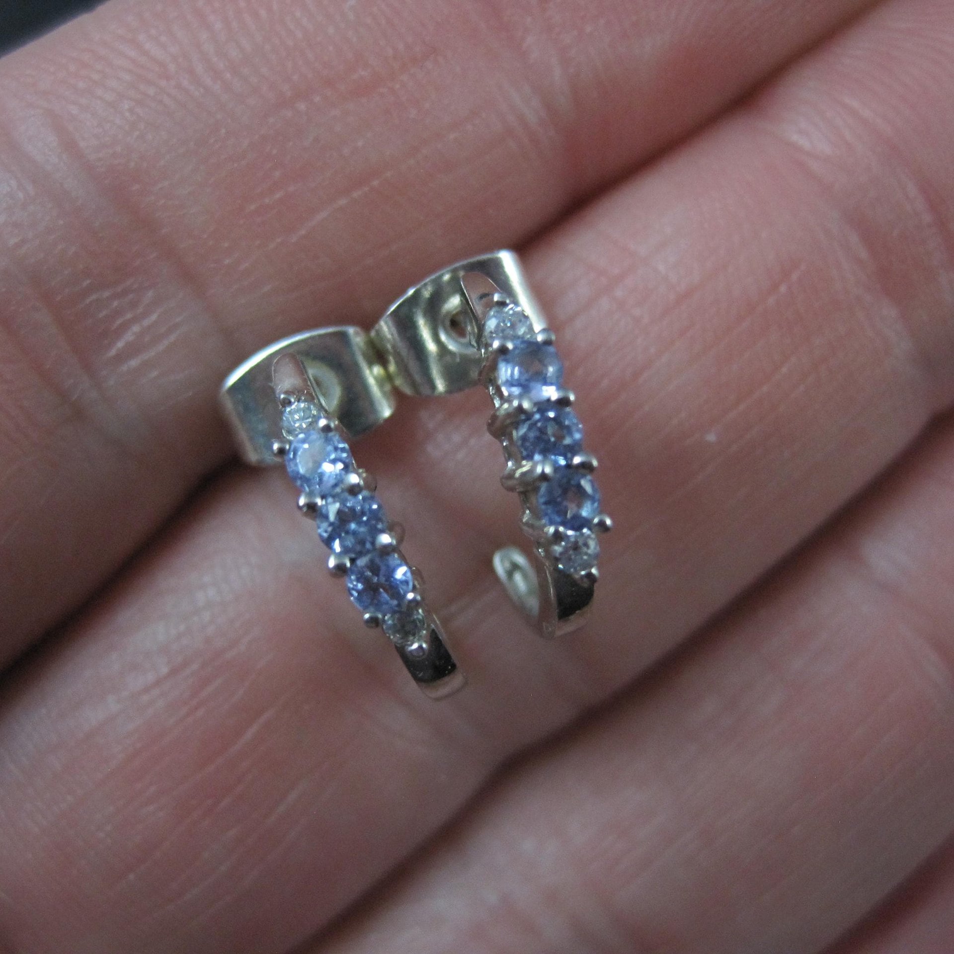 Dainty 10K White Gold Tanzanite Earrings