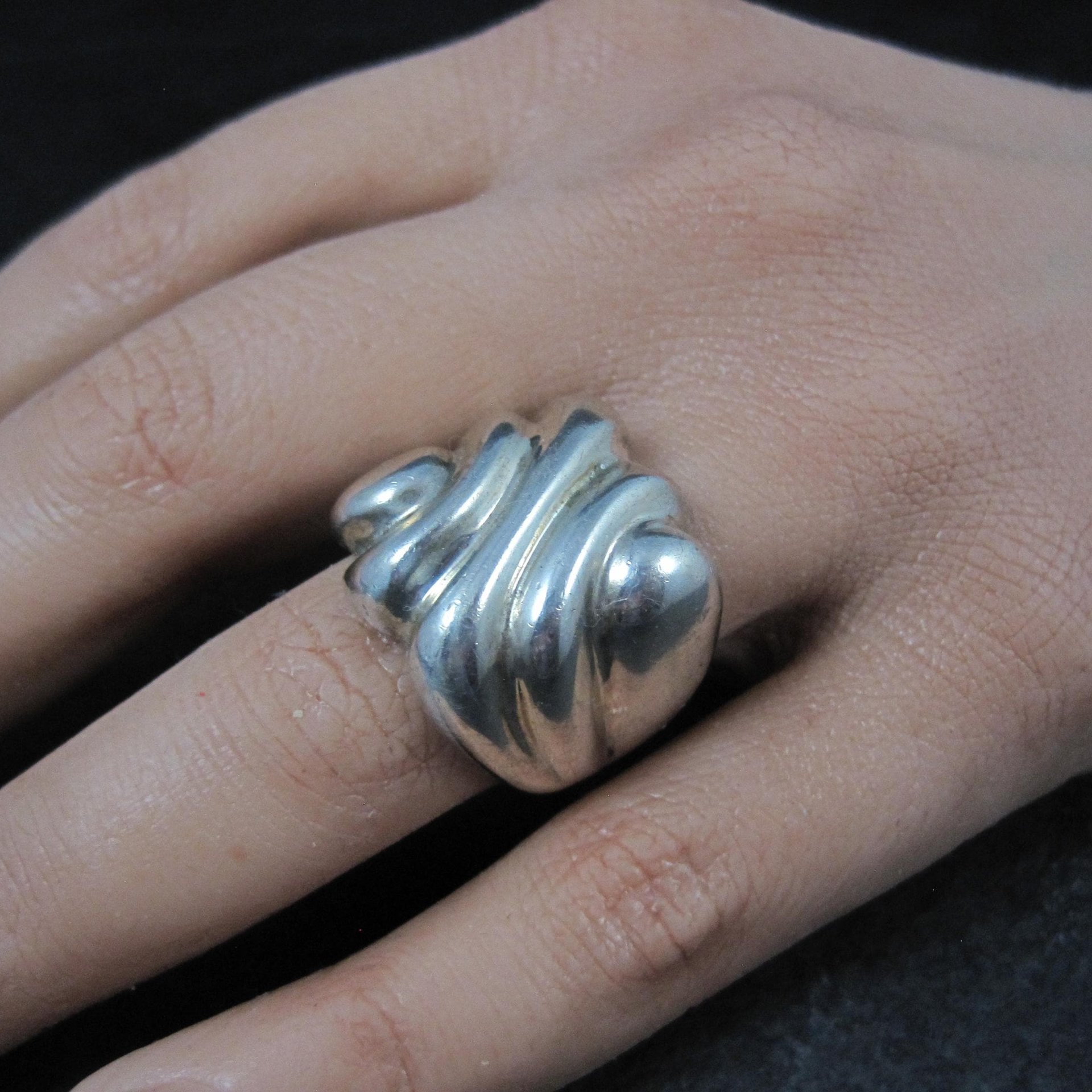 Mod Vintage Sterling Silver Ring Size 9 ESPO