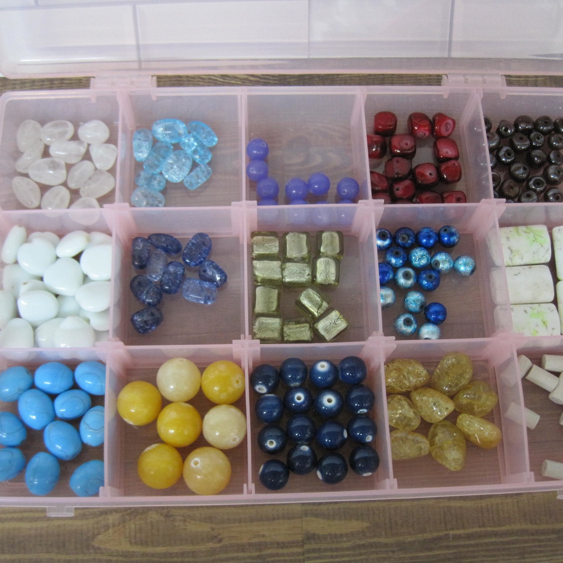 Large Lot of Beads 6 Cases Gemstone Rock Crystal Pearls Lampwork Ceramic Glass