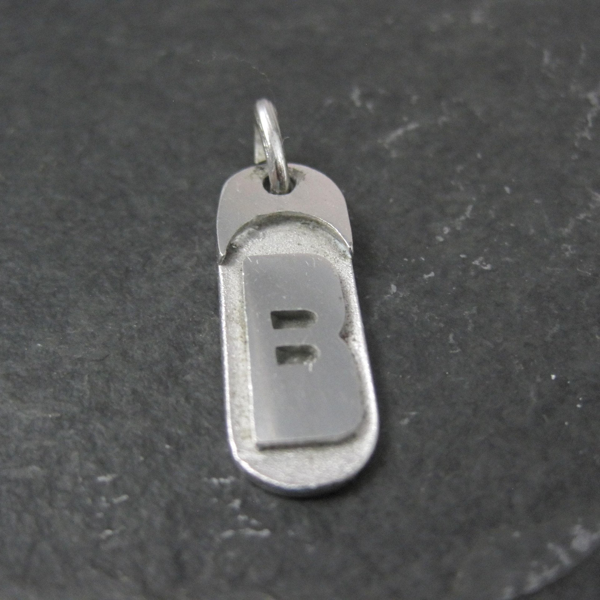 Vintage Initial B Pendant Charm Sterling Silver Mema Scandinavian