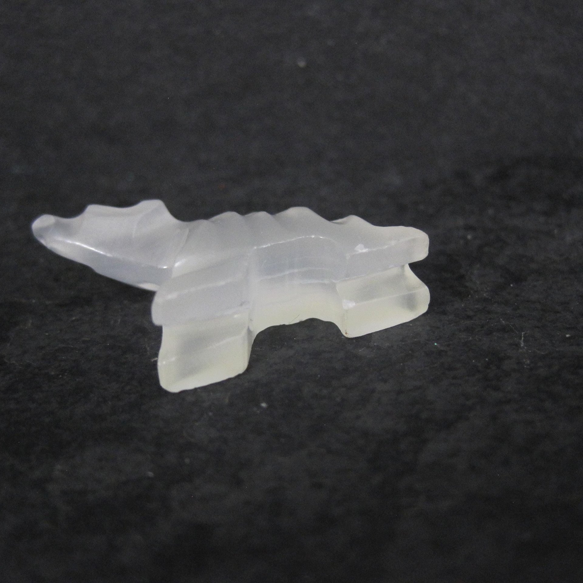 Small Carved Vintage White Onyx Spirit Bear Figurine