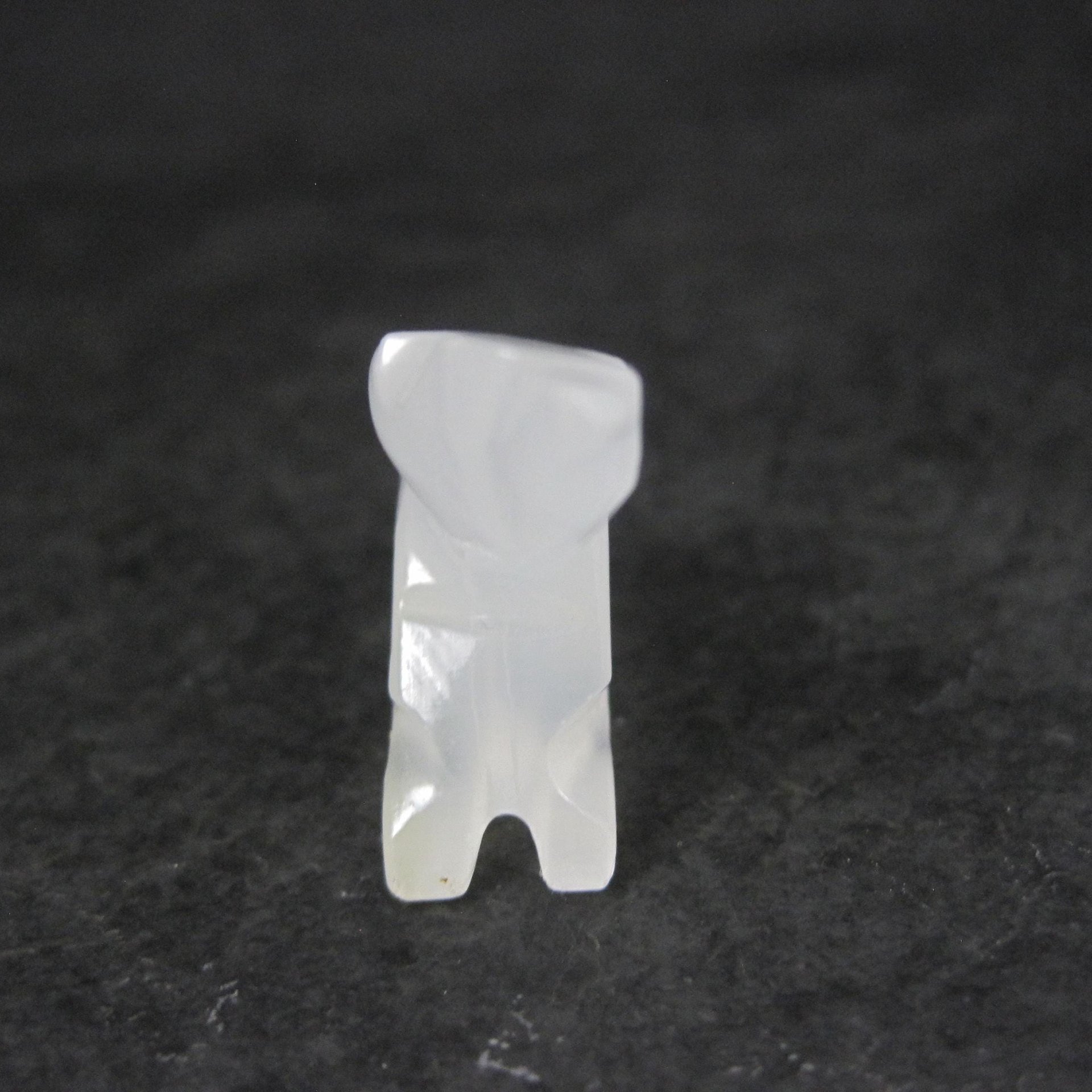 Small Carved Vintage White Onyx Spirit Bear Figurine