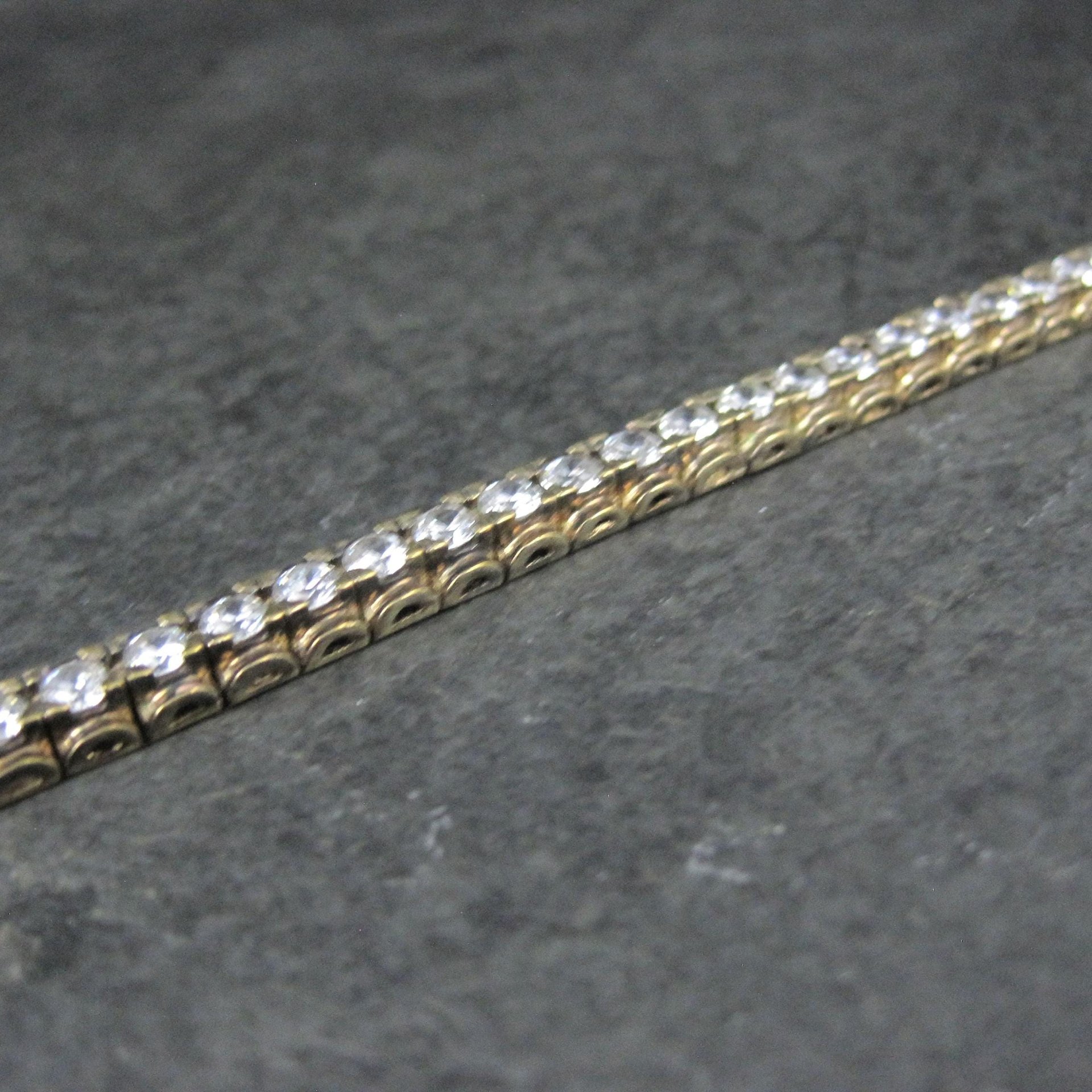 Vintage Vermeil Sterling Cz Tennis Bracelet 7 Inches