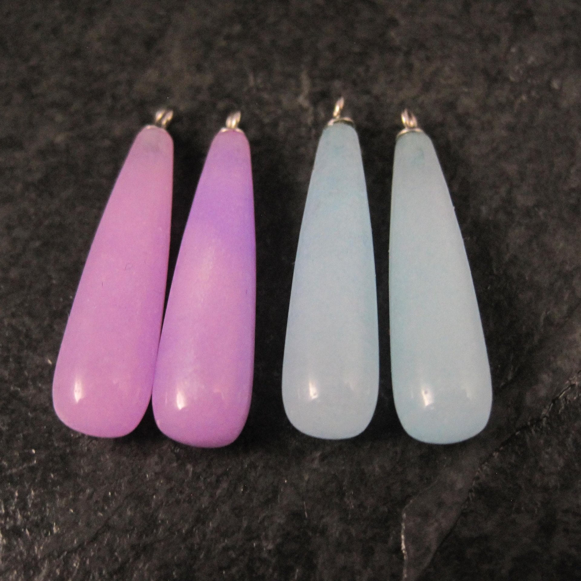 Lot of 4 Dyed Jade Charms 8x34mm Earring Making Jewelry Supplies