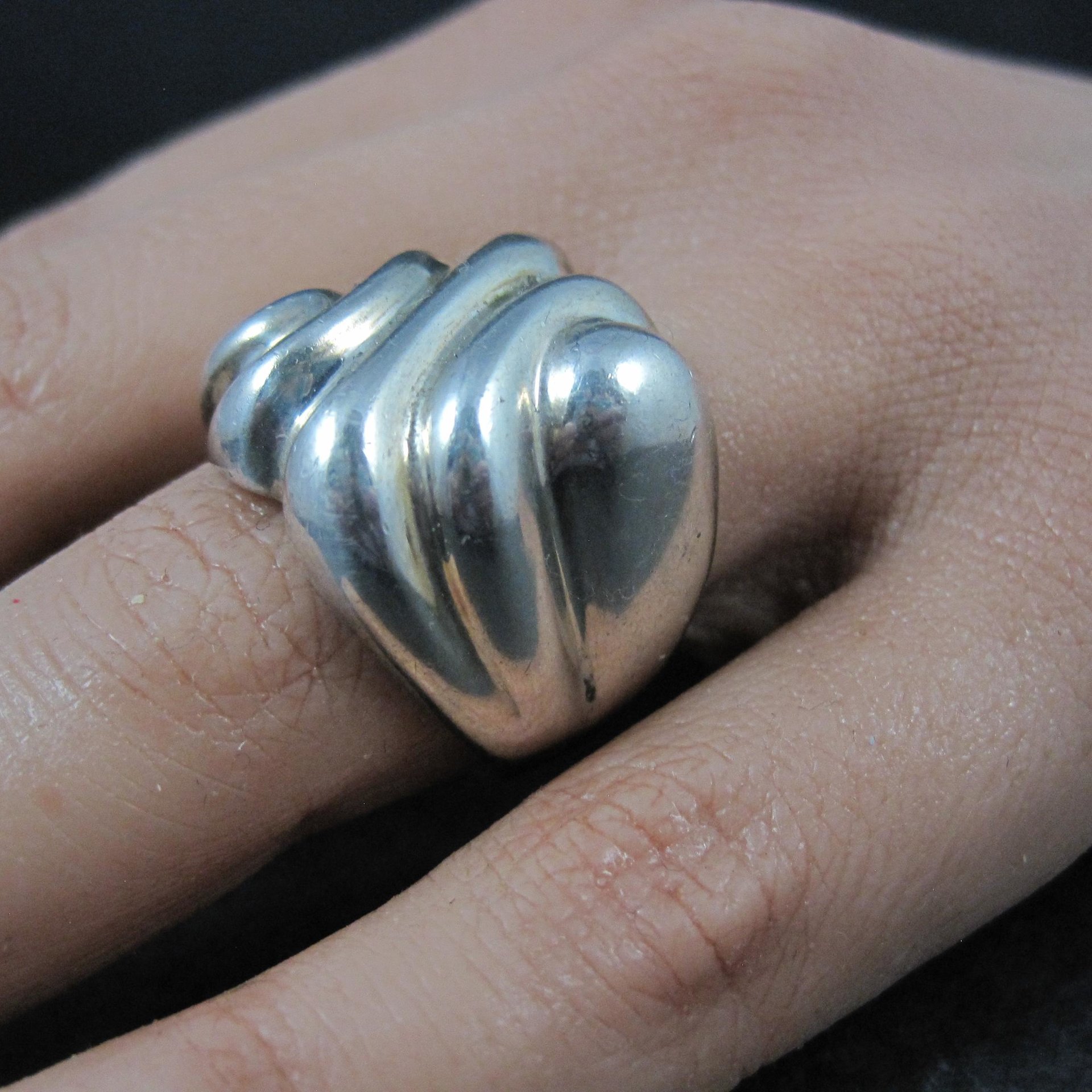 Mod Vintage Sterling Silver Ring Size 9 ESPO