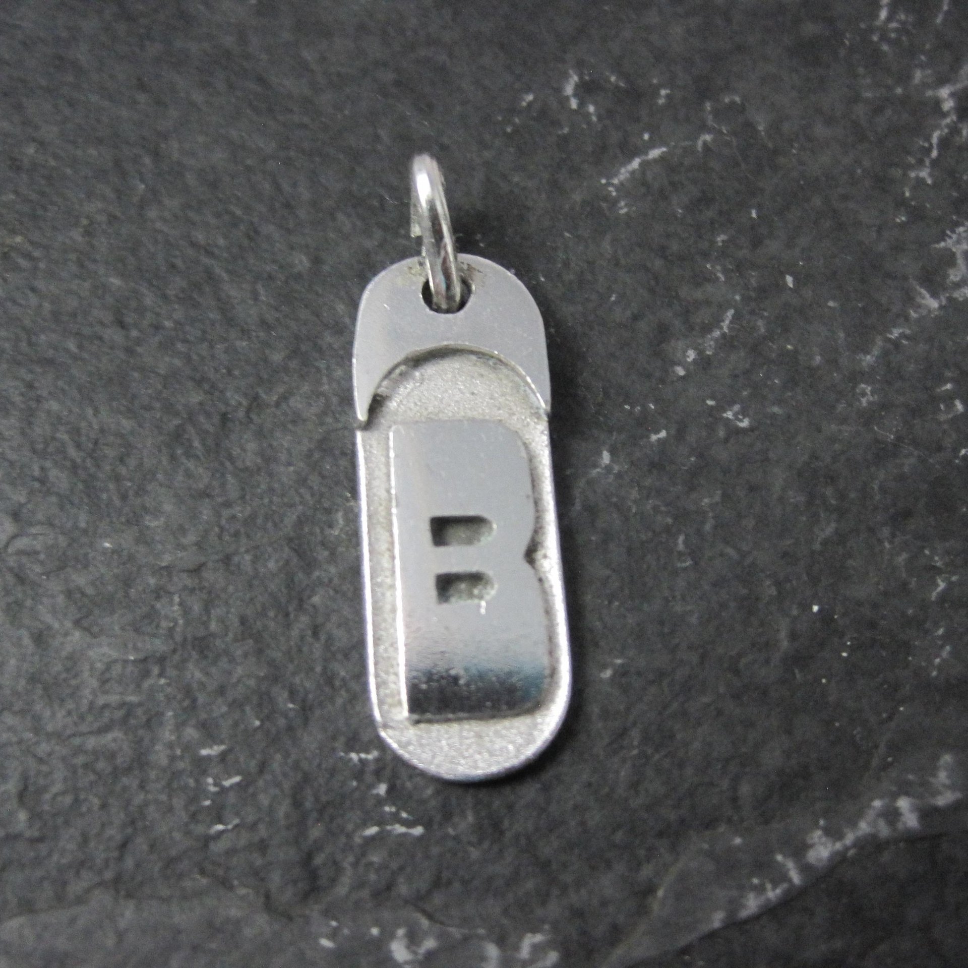 Vintage Initial B Pendant Charm Sterling Silver Mema Scandinavian