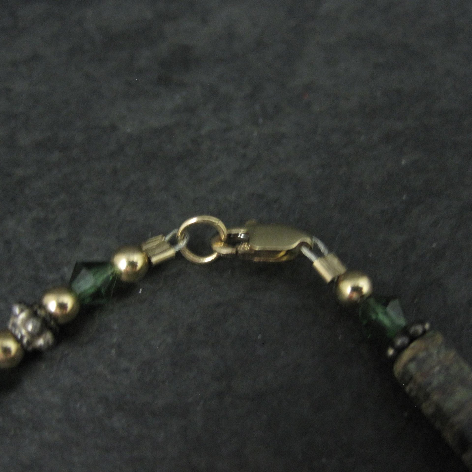14K Green Jasper Crystal Bracelet 7 Inches