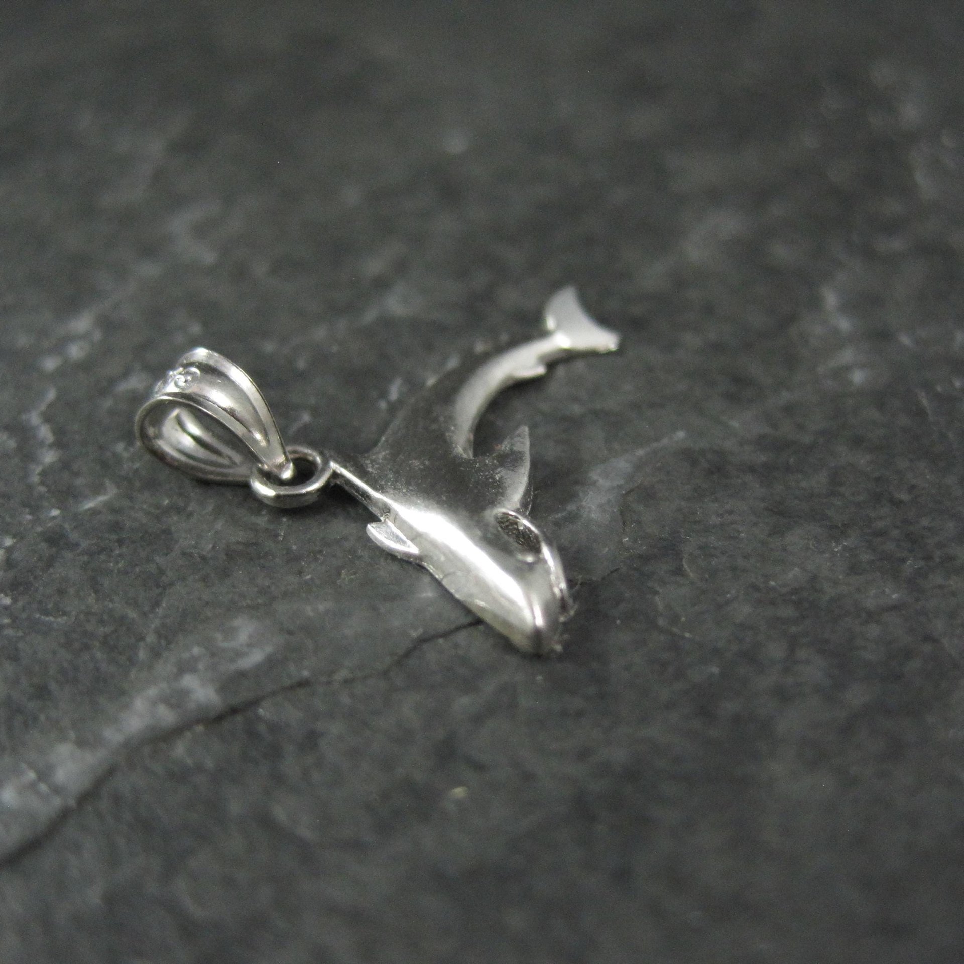 Tiny Sterling Silver Shark Pendant