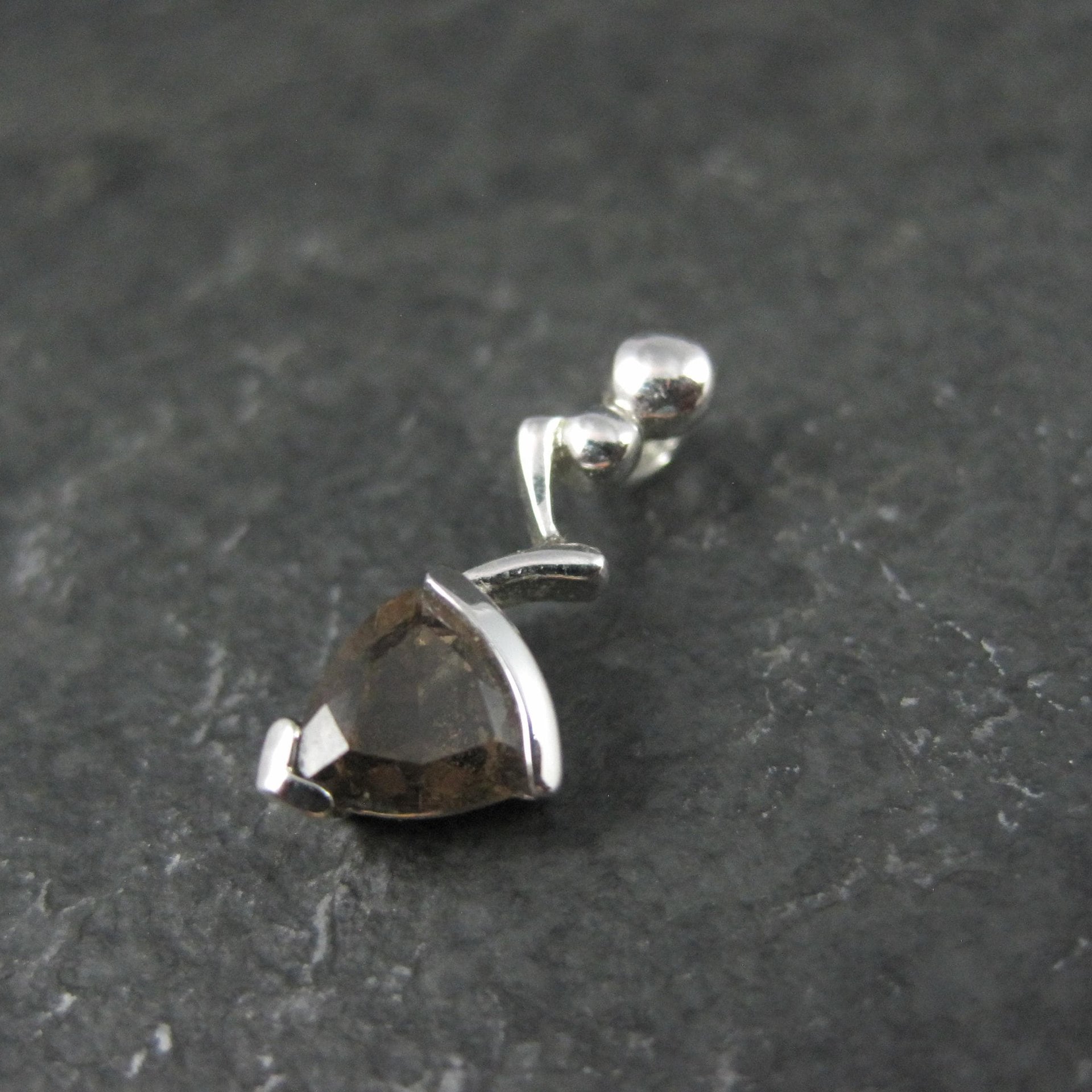 Tiny Sterling Silver Smoky Quartz Pendant