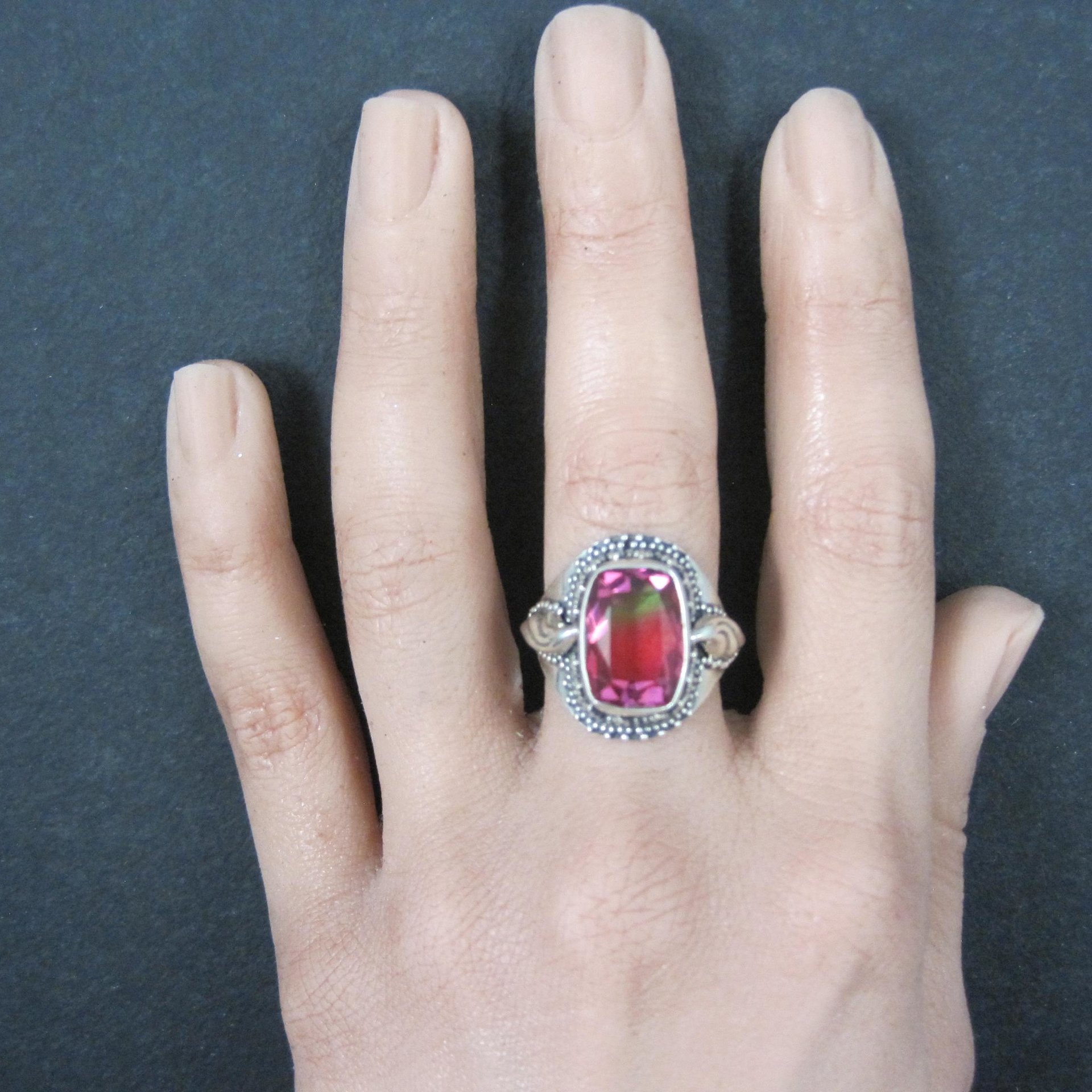 Watermelon Quartz Ring Size 9