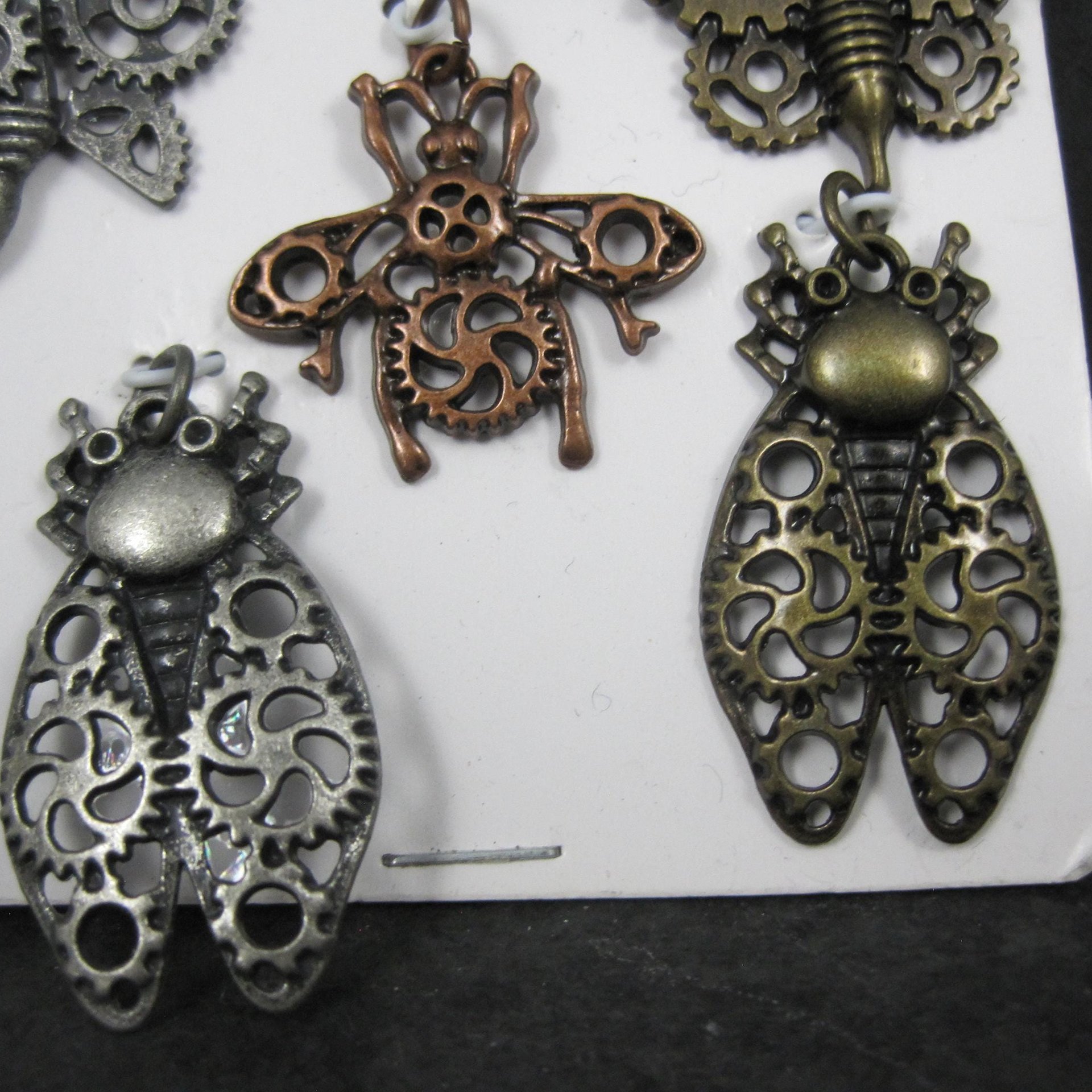 Set of 5 Steampunk Insect Charms By Bead Landing