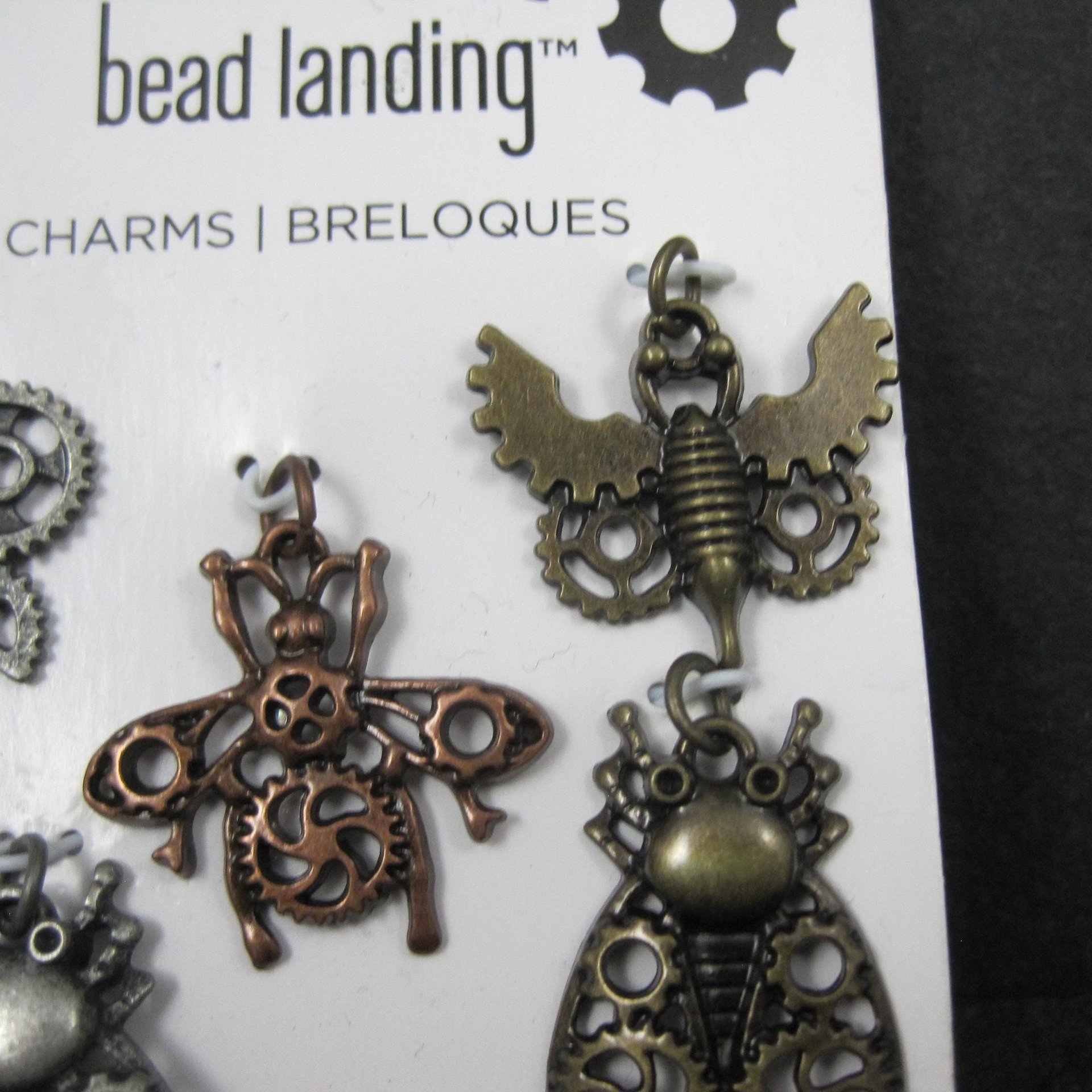 Set of 5 Steampunk Insect Charms By Bead Landing