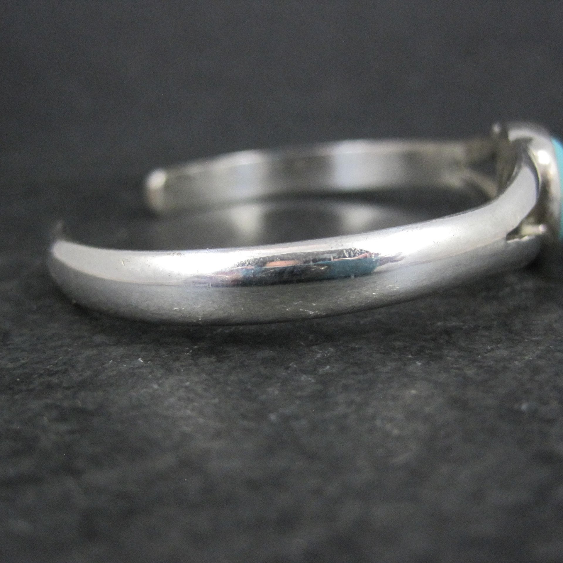 Vintage Mexican Sterling Turquoise Cuff Bracelet 6.25"