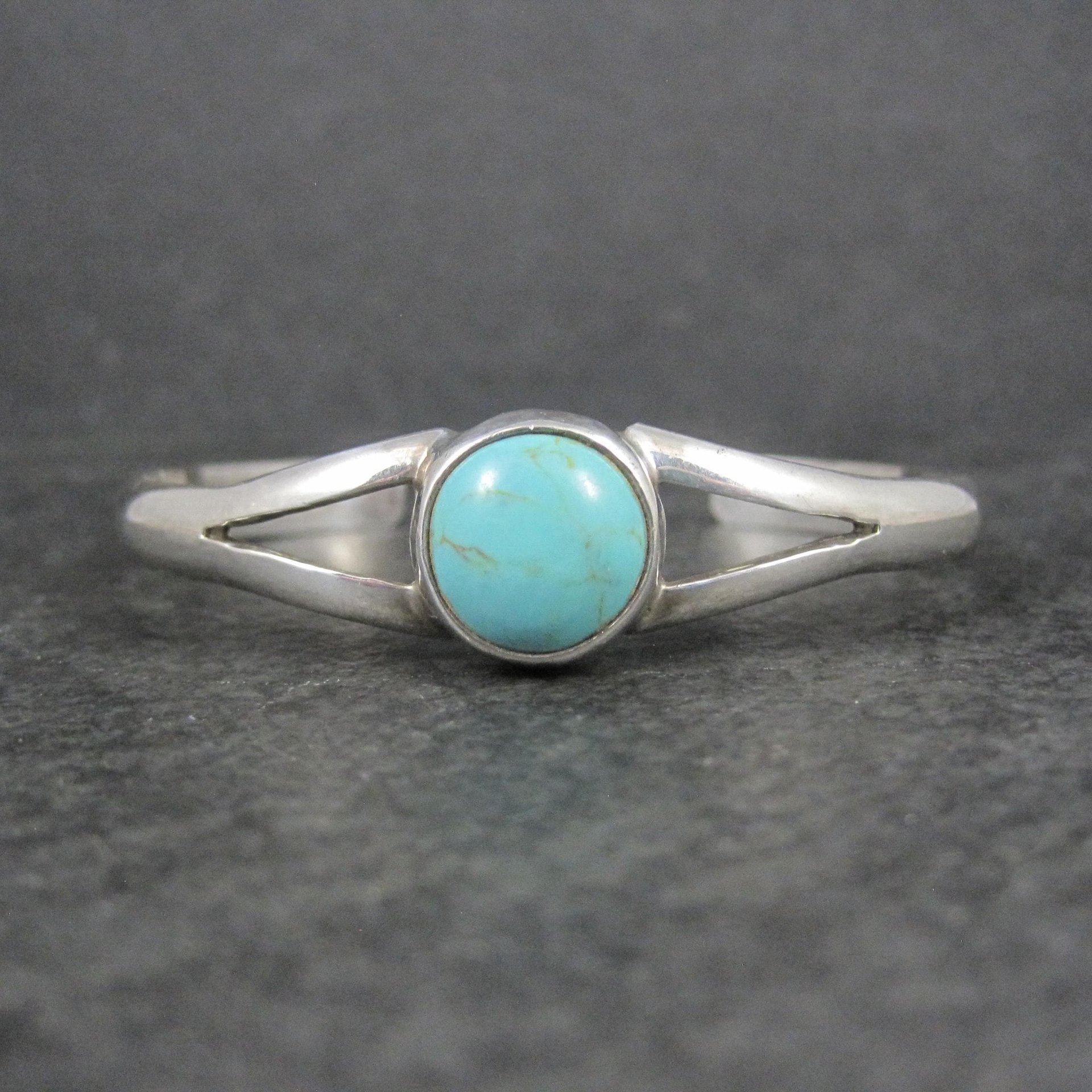 Vintage Mexican Sterling Turquoise Cuff Bracelet 6.25"