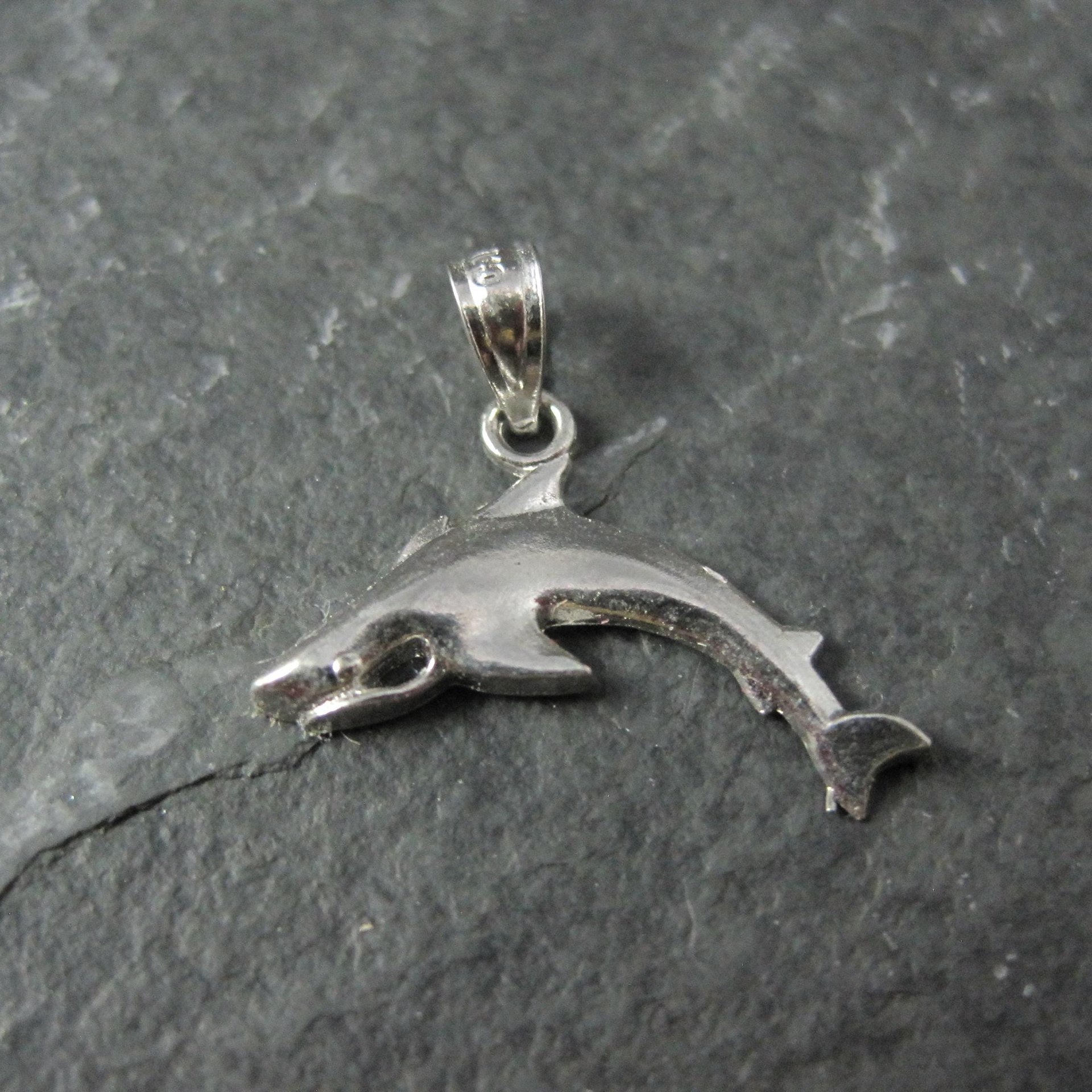 Tiny Sterling Silver Shark Pendant