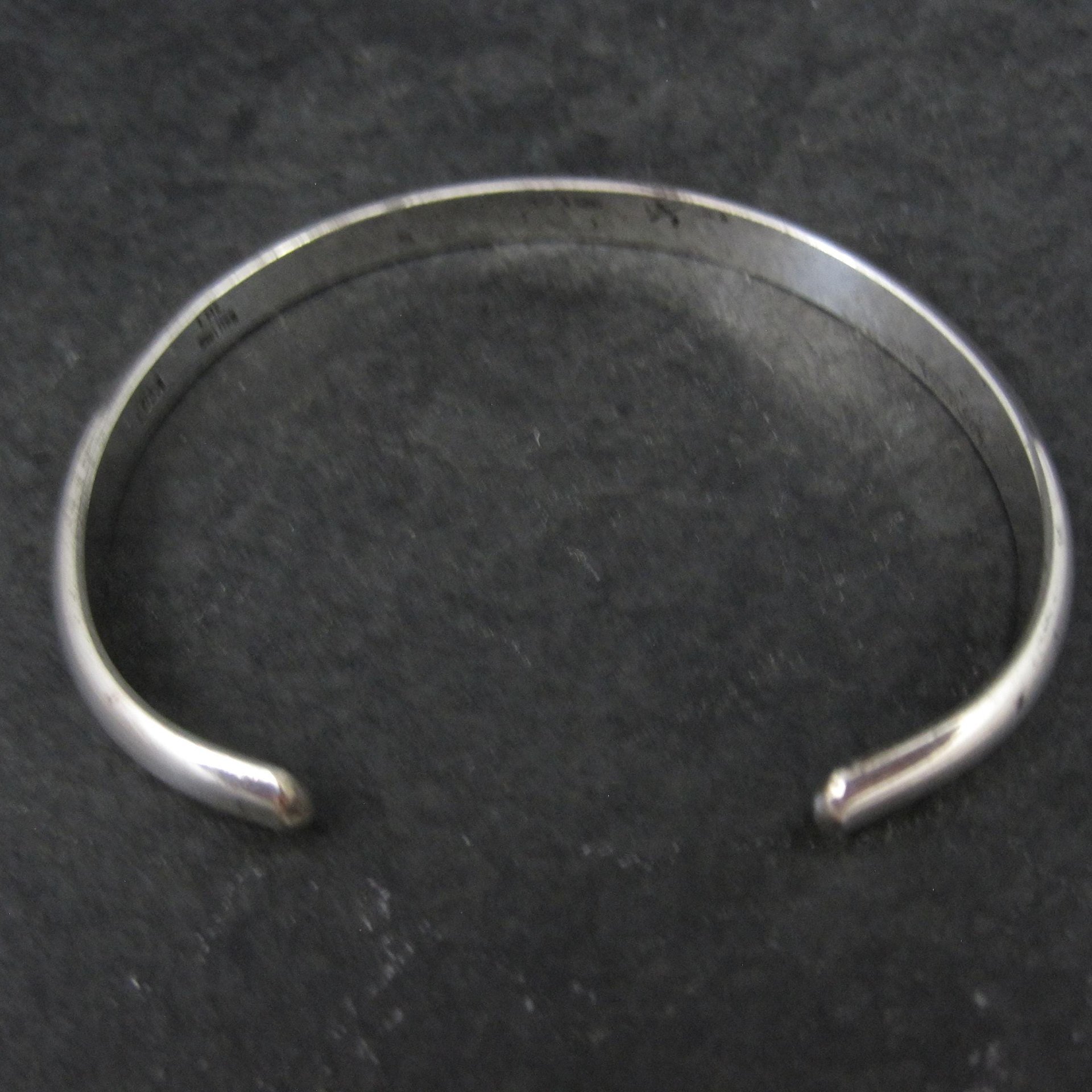 Simple Southwestern 5mm Sterling Cuff Bracelet 6.25" Signed L Mc.