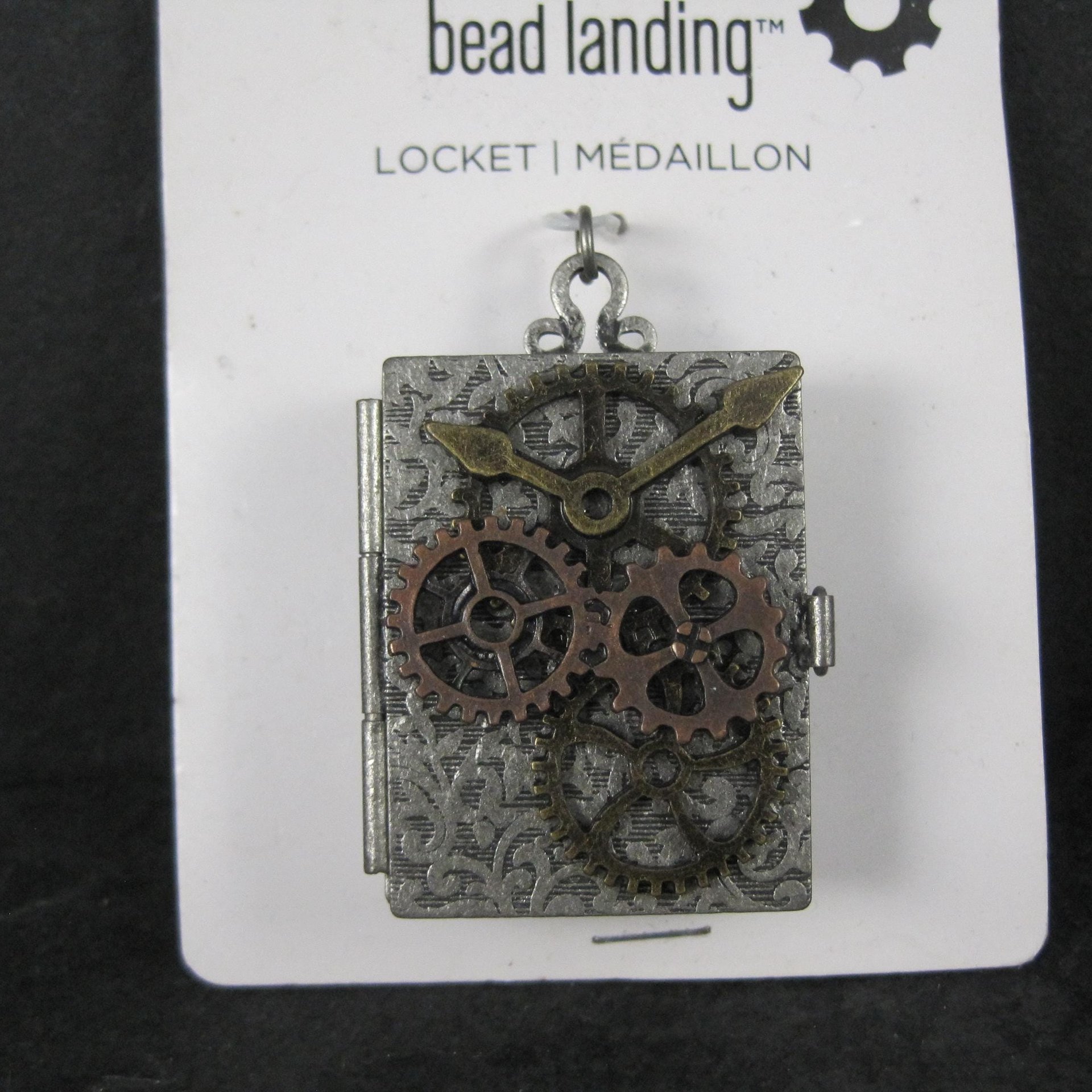 Steampunk Gear Clock Locket Pendant