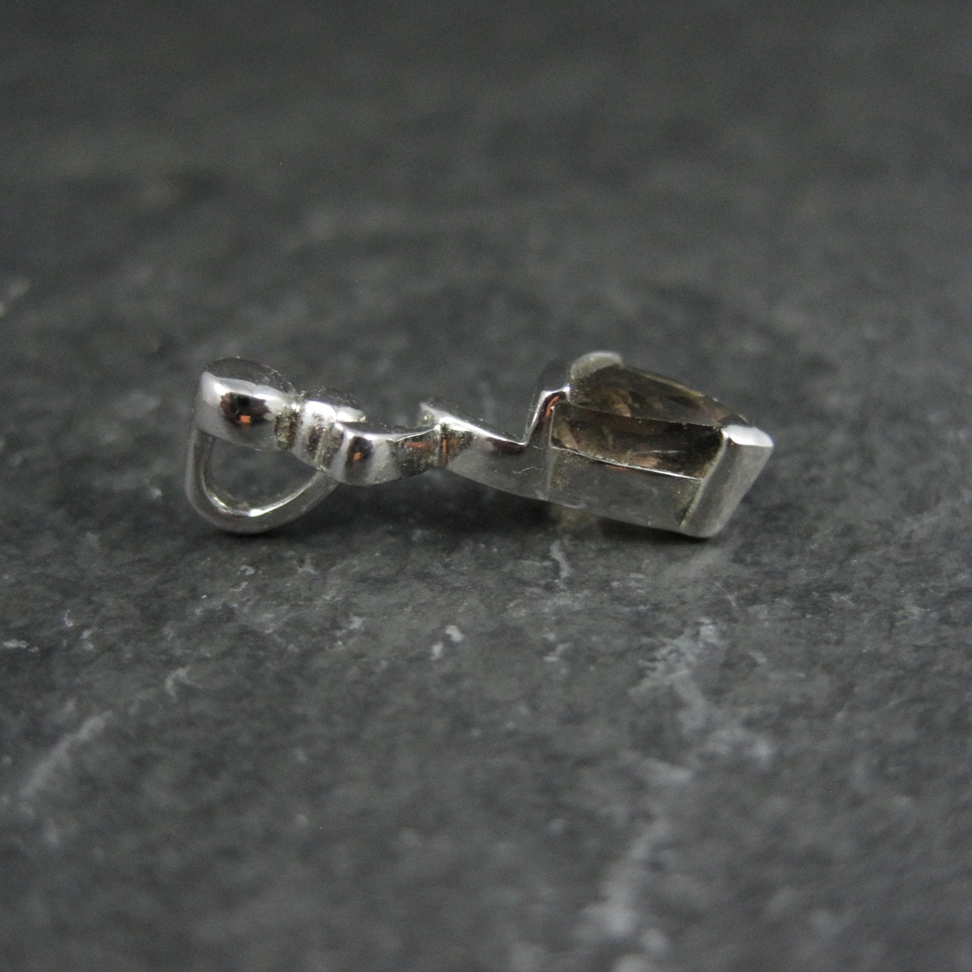 Tiny Sterling Silver Smoky Quartz Pendant