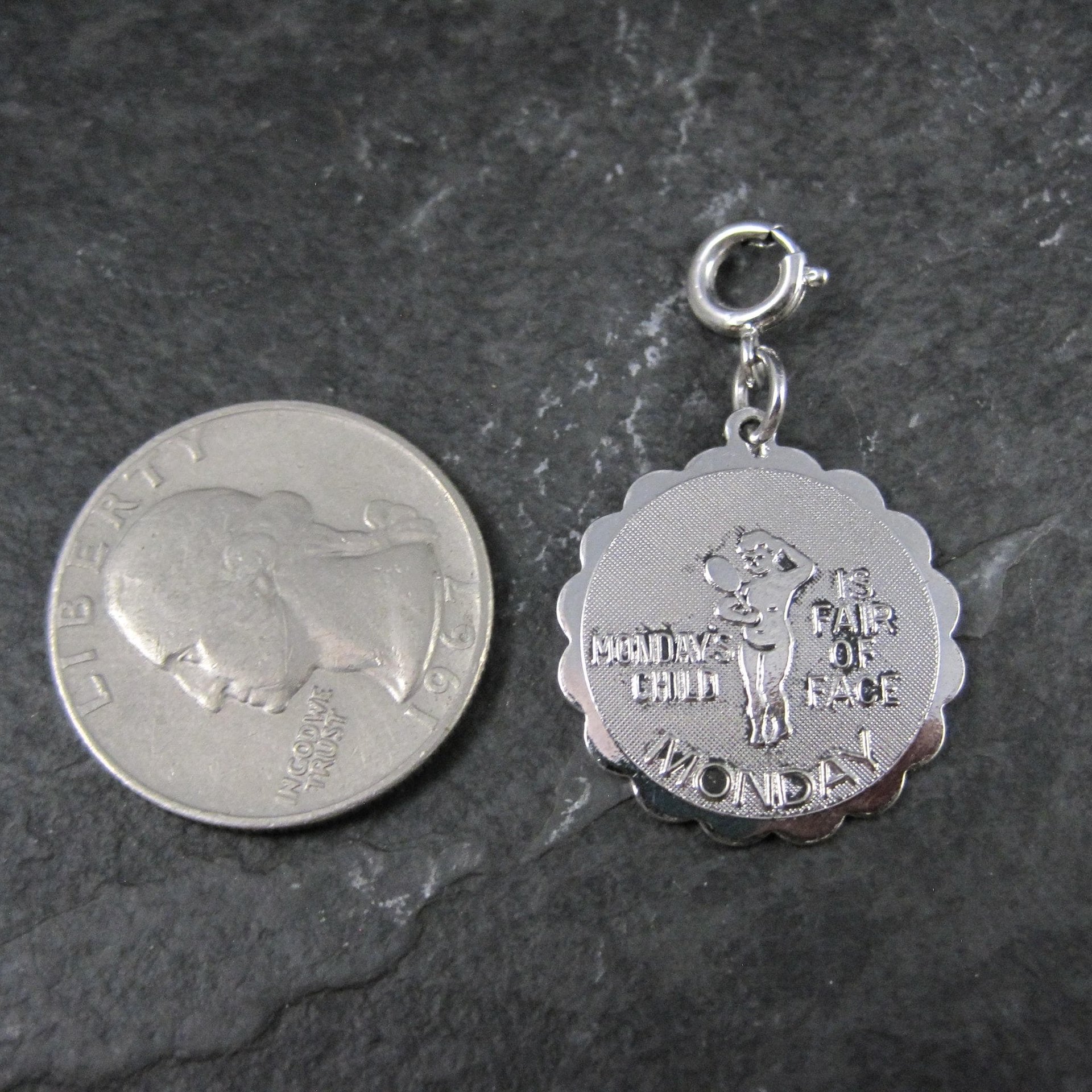 1976 Mondays Child Charm Sarah Coventry