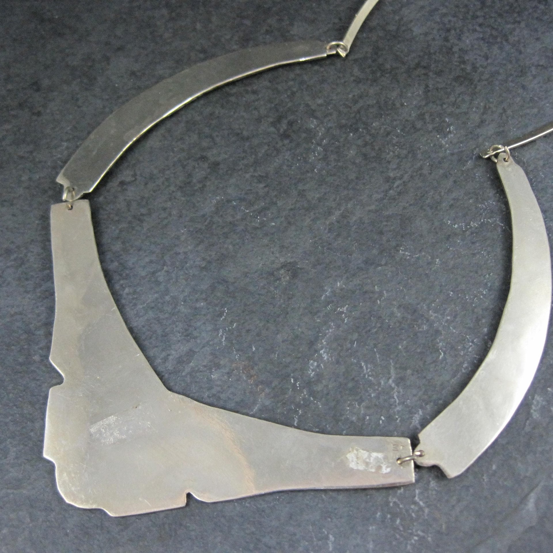 Vintage Mexican Alpaca Inlay Necklace