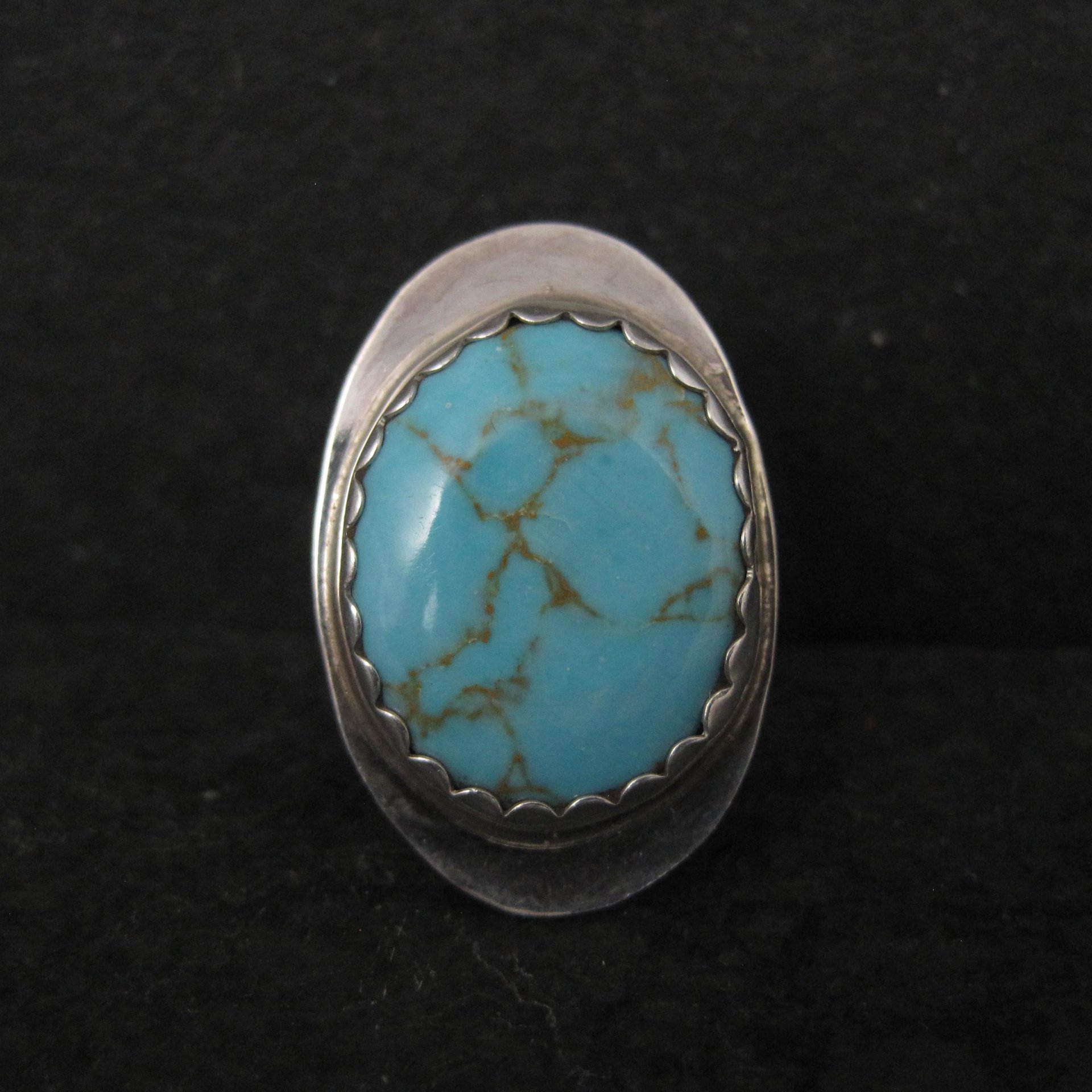 Vintage Navajo Sterling Turquoise Ring Size 6.5