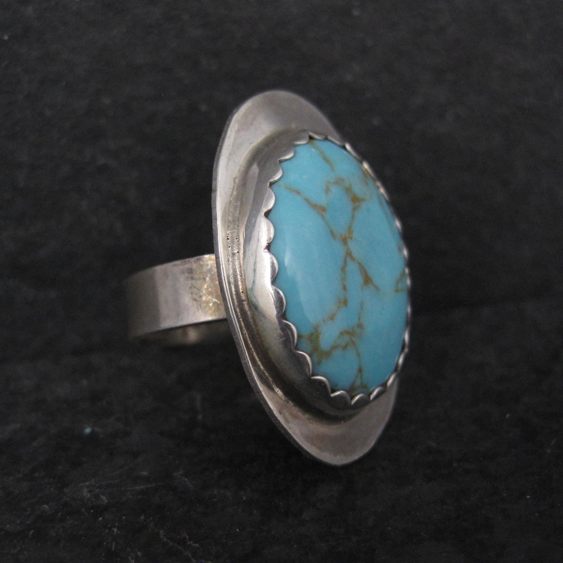 Vintage Navajo Sterling Turquoise Ring Size 6.5