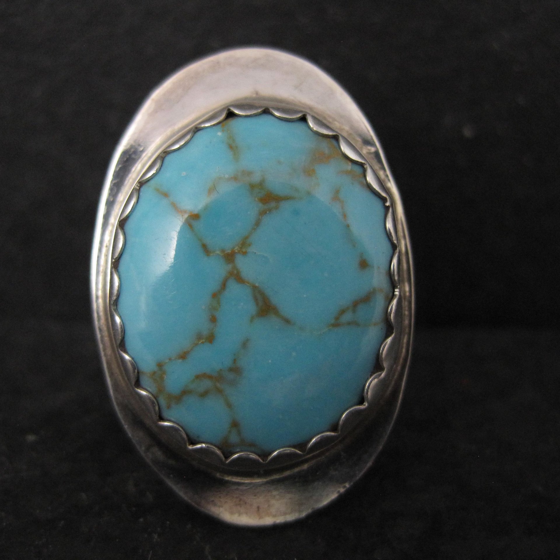 Vintage Navajo Sterling Turquoise Ring Size 6.5