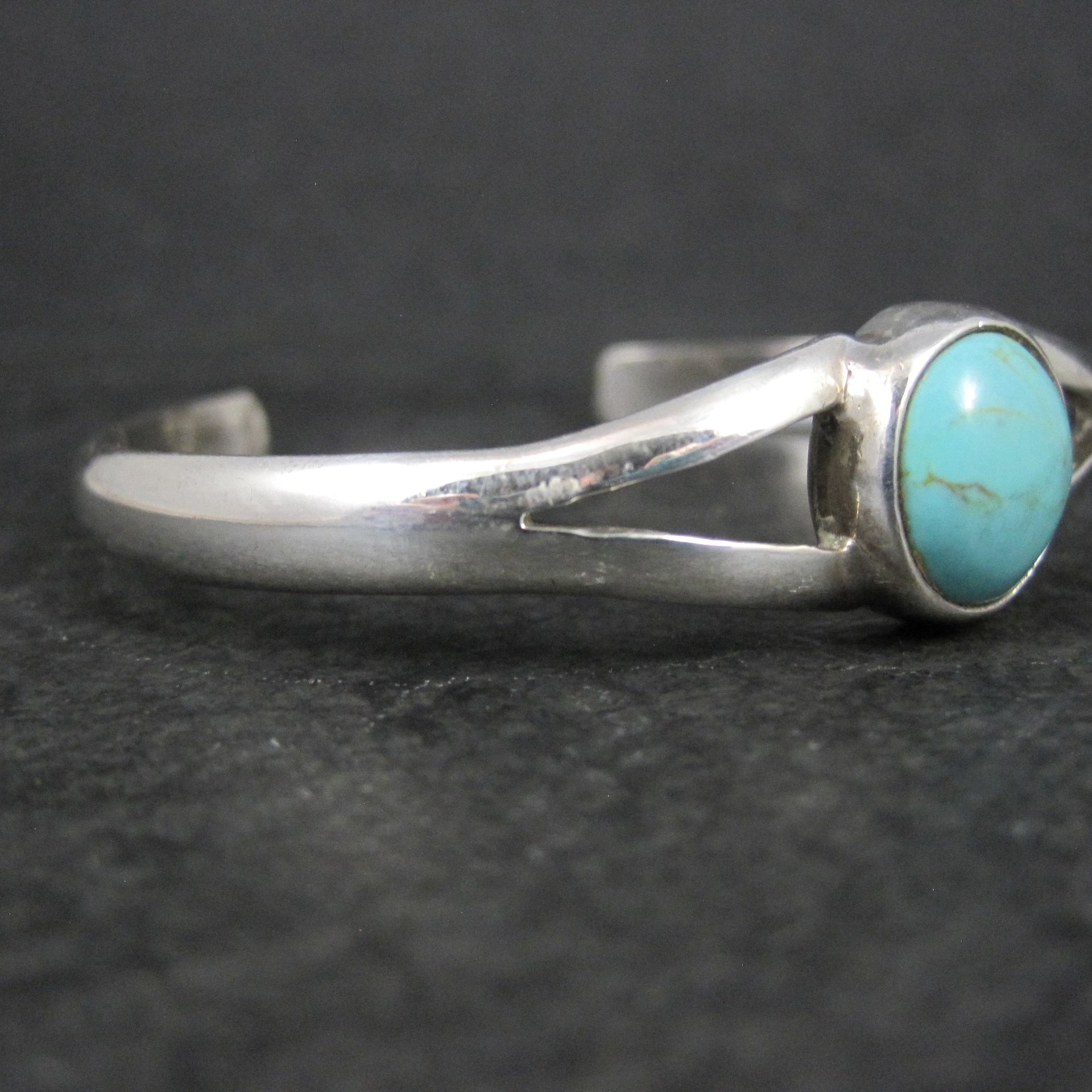Vintage Mexican Sterling Turquoise Cuff Bracelet 6.25"
